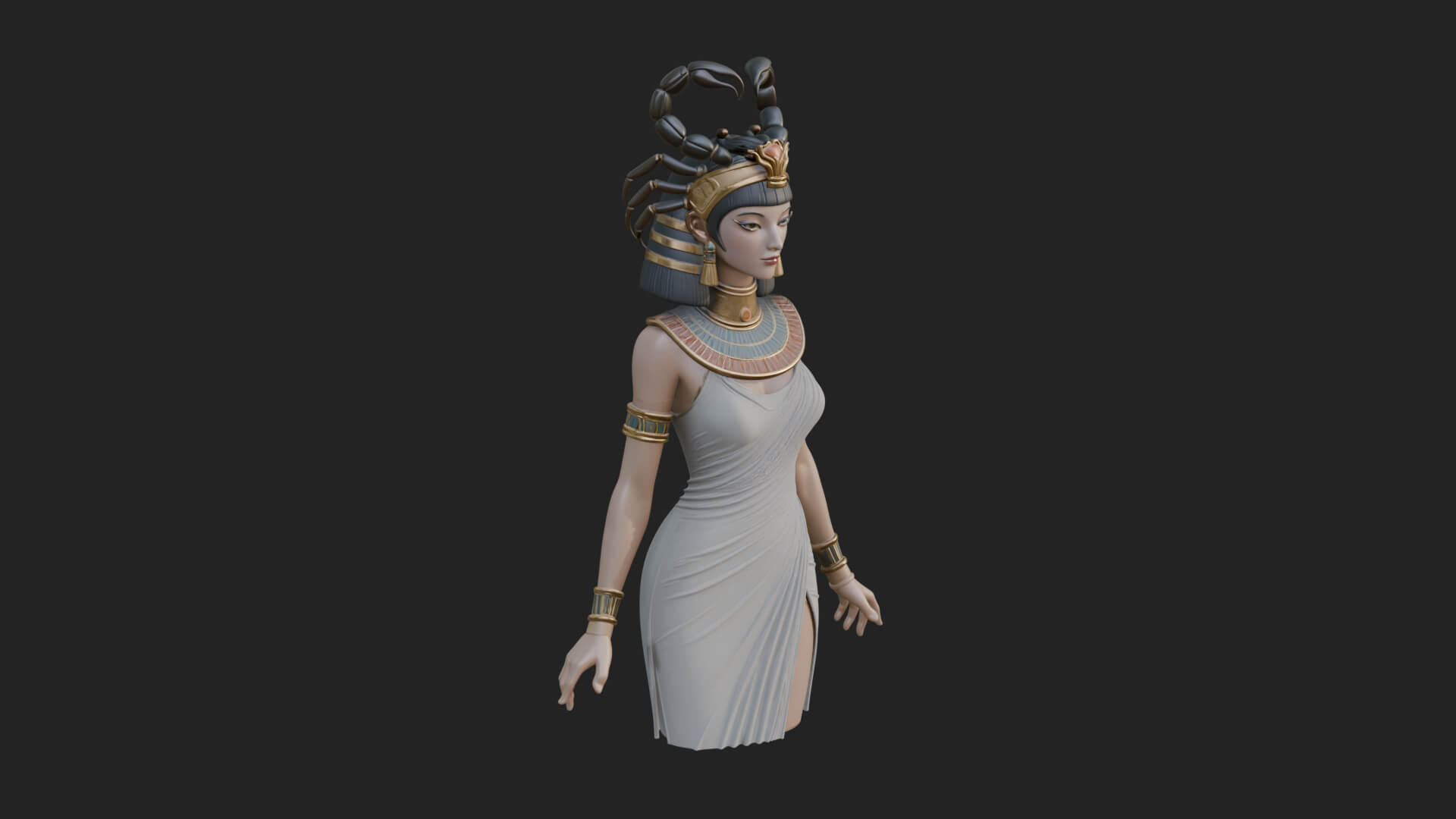 Egyptian Queen Statue Design 10 3D Print Model 3D Model