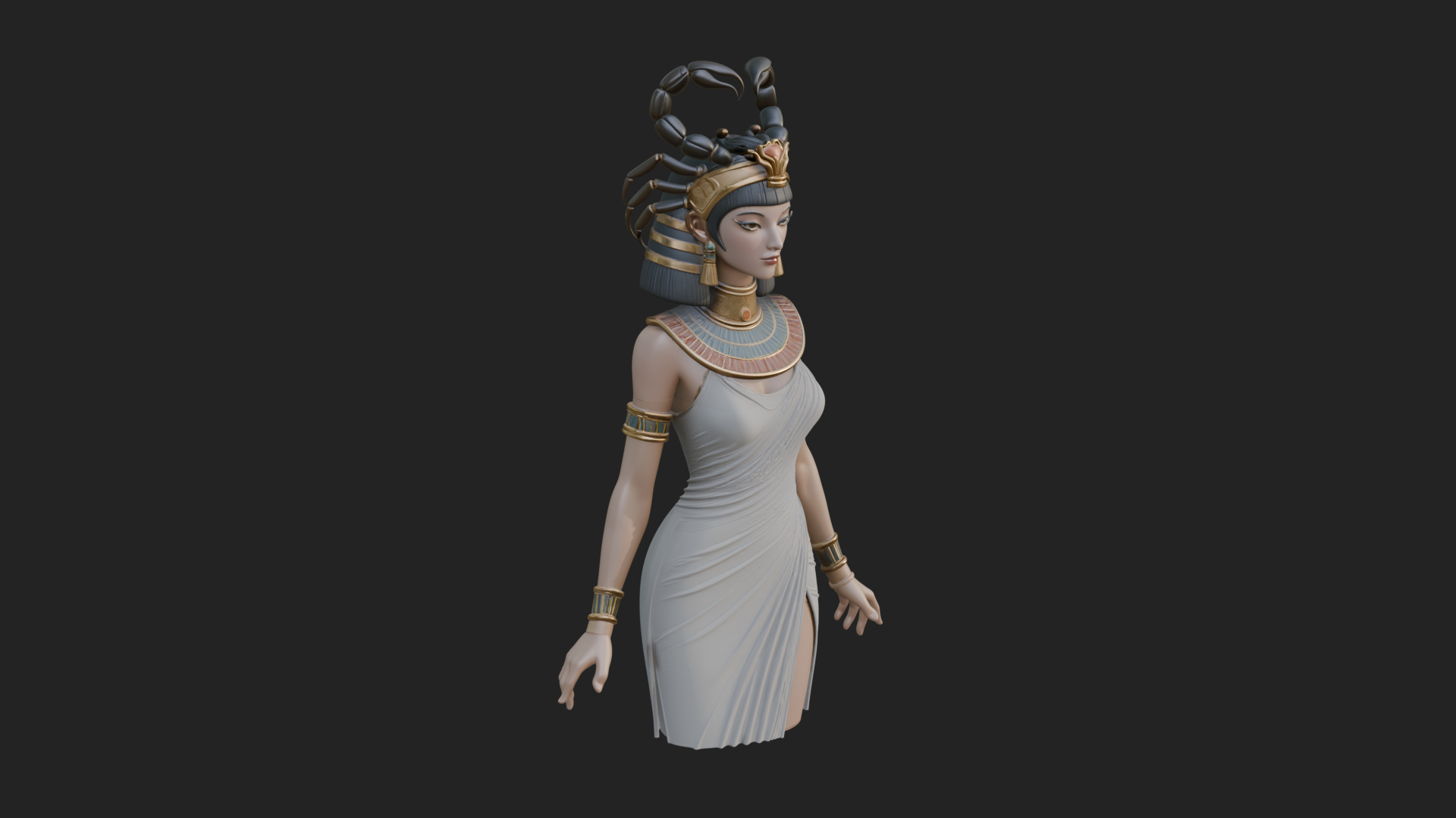Egyptian Queen Statue Design 10 3D Print Model 3D Model