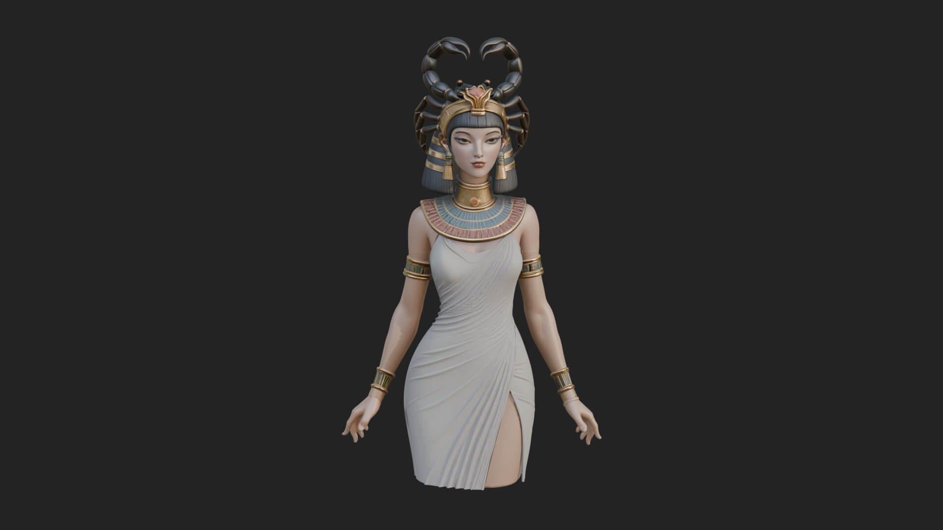 Egyptian Queen Statue Design 10 3D Print Model 3D Model