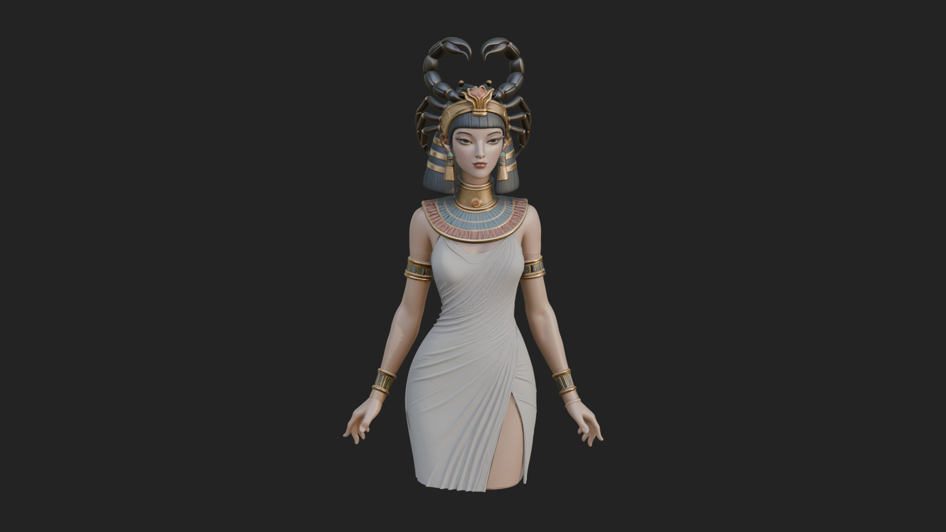 Egyptian Queen Statue Design 10 3D Print Model 3D Model