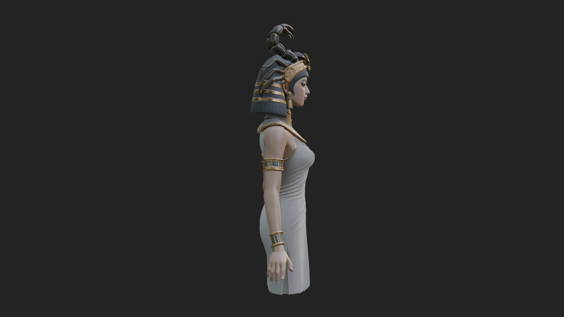 Egyptian Queen Statue Design 10 3D Print Model 3D Model