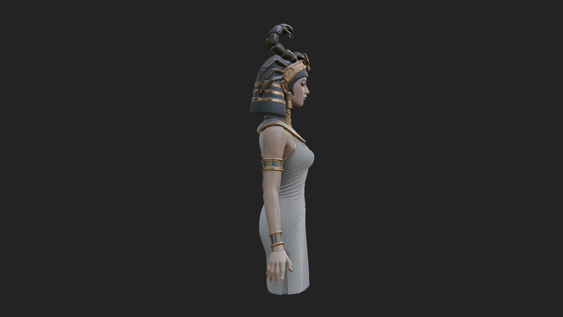 Egyptian Queen Statue Design 10 3D Print Model 3D Model