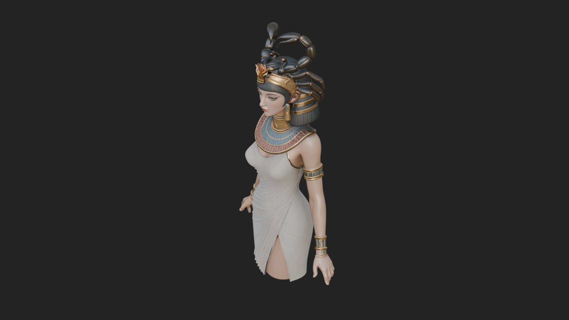 Egyptian Queen Statue Design 10 3D Print Model 3D Model