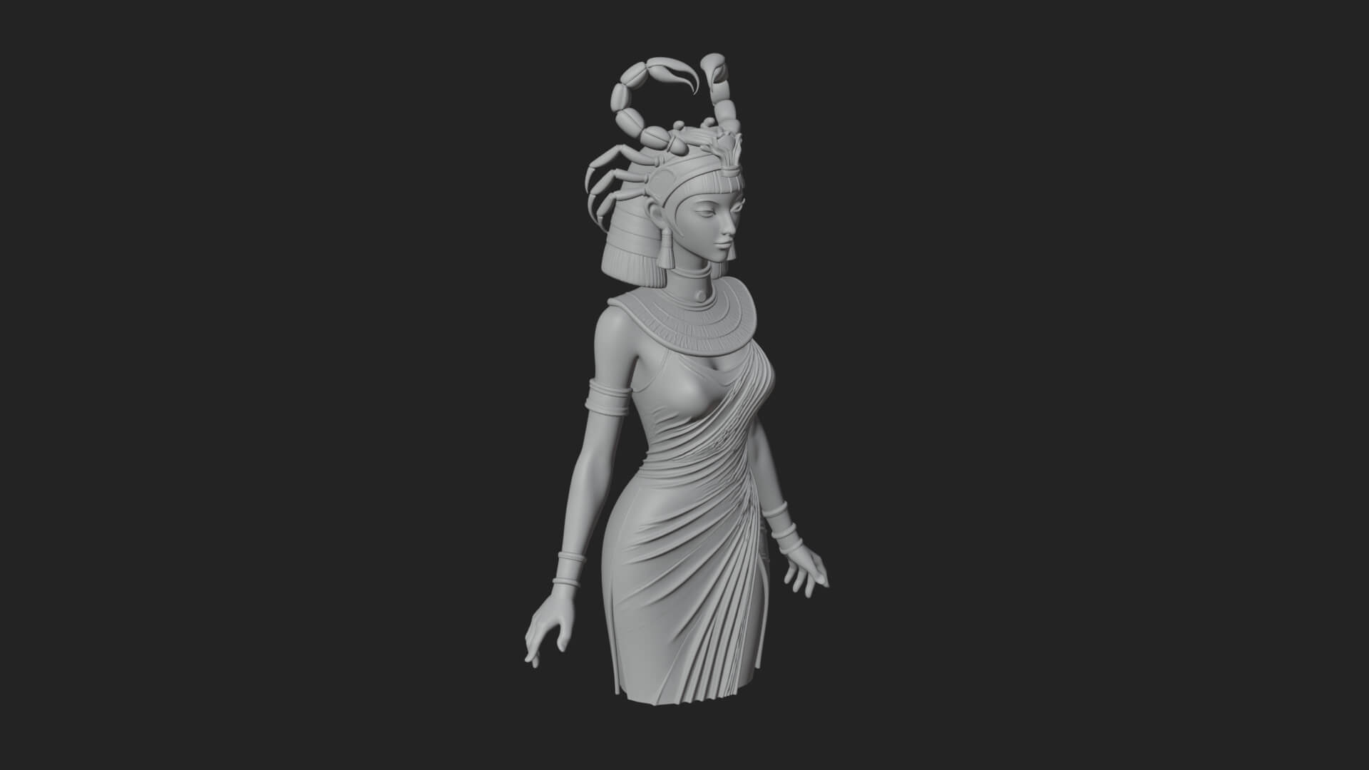 Egyptian Queen Statue Design 10 3D Print Model 3D Model