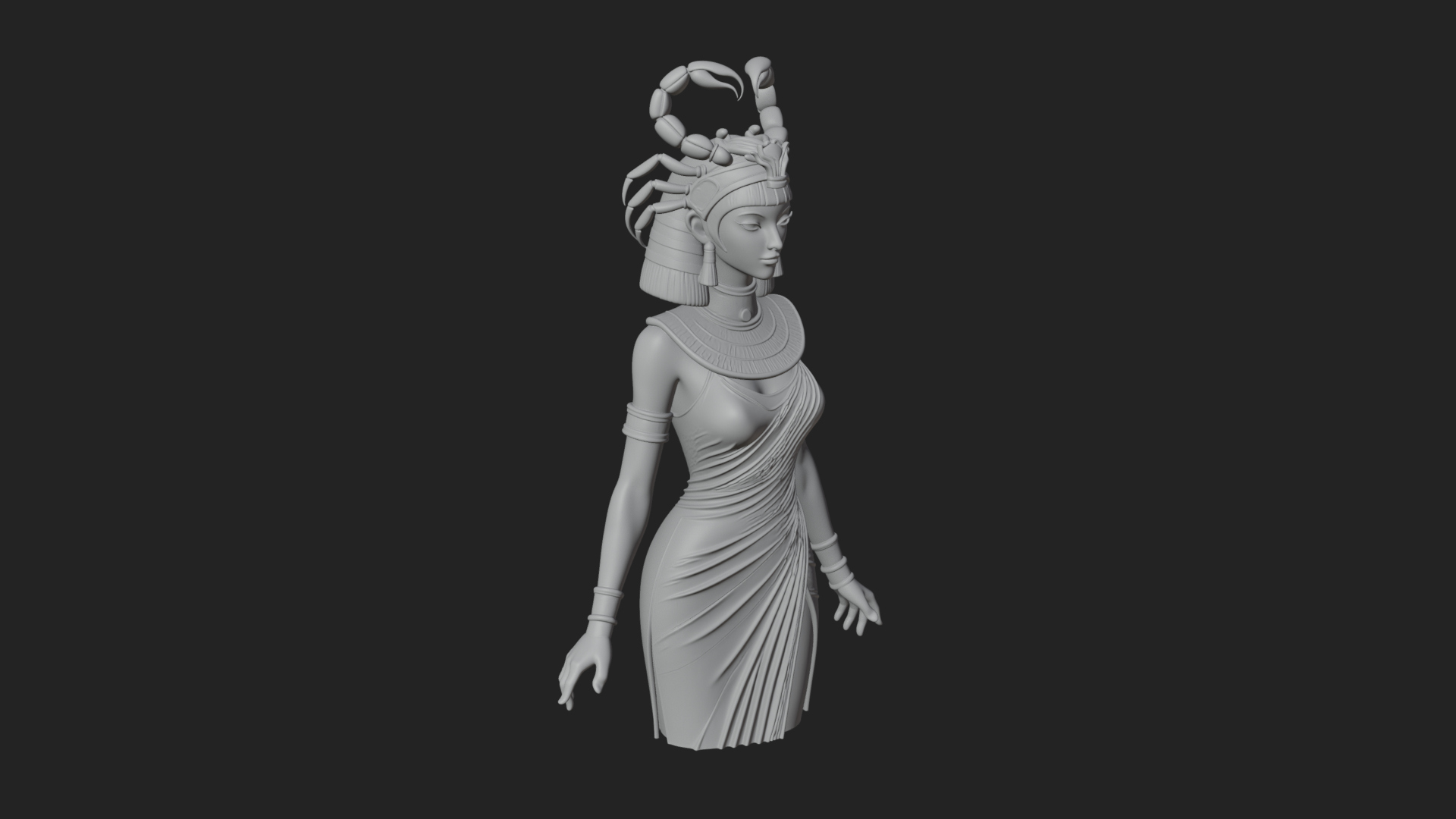 Egyptian Queen Statue Design 10 3D Print Model 3D Model