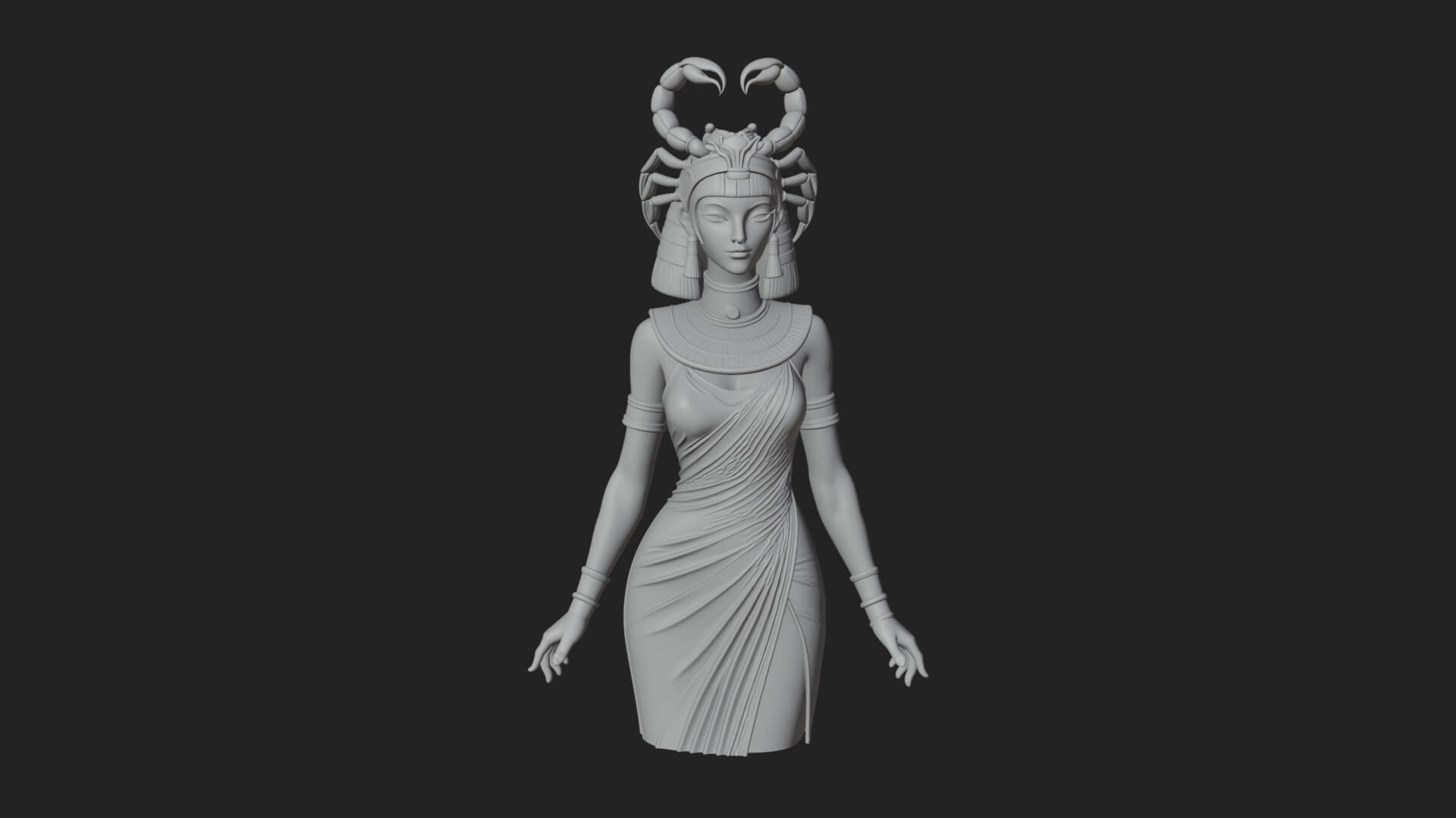 Egyptian Queen Statue Design 10 3D Print Model 3D Model