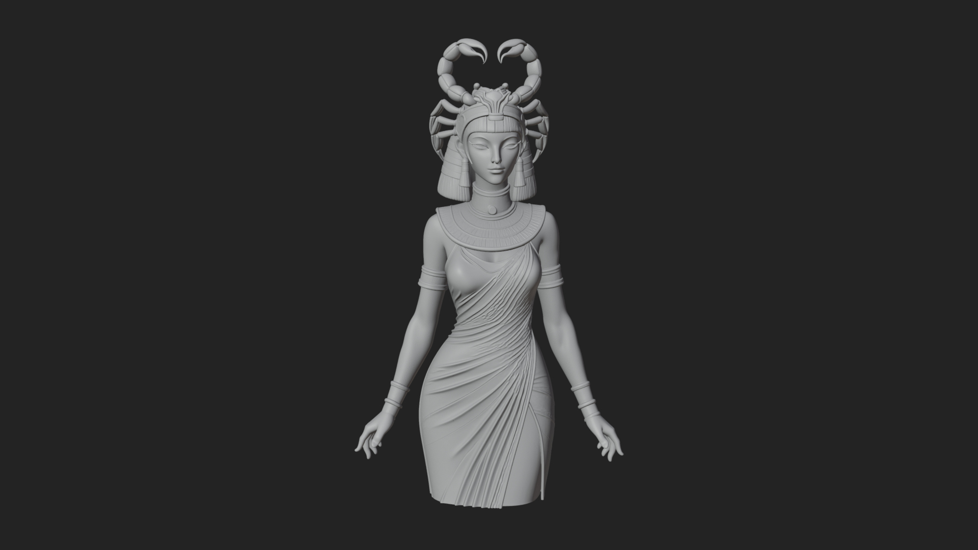 Egyptian Queen Statue Design 10 3D Print Model 3D Model