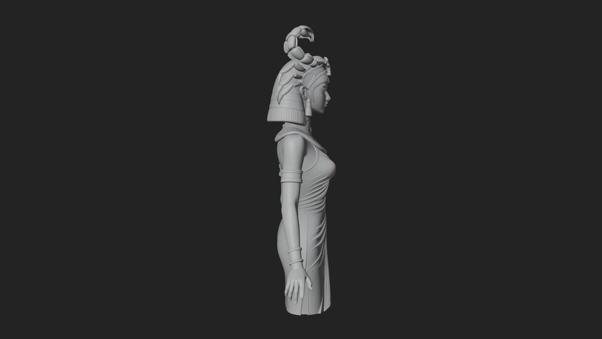 Egyptian Queen Statue Design 10 3D Print Model 3D Model