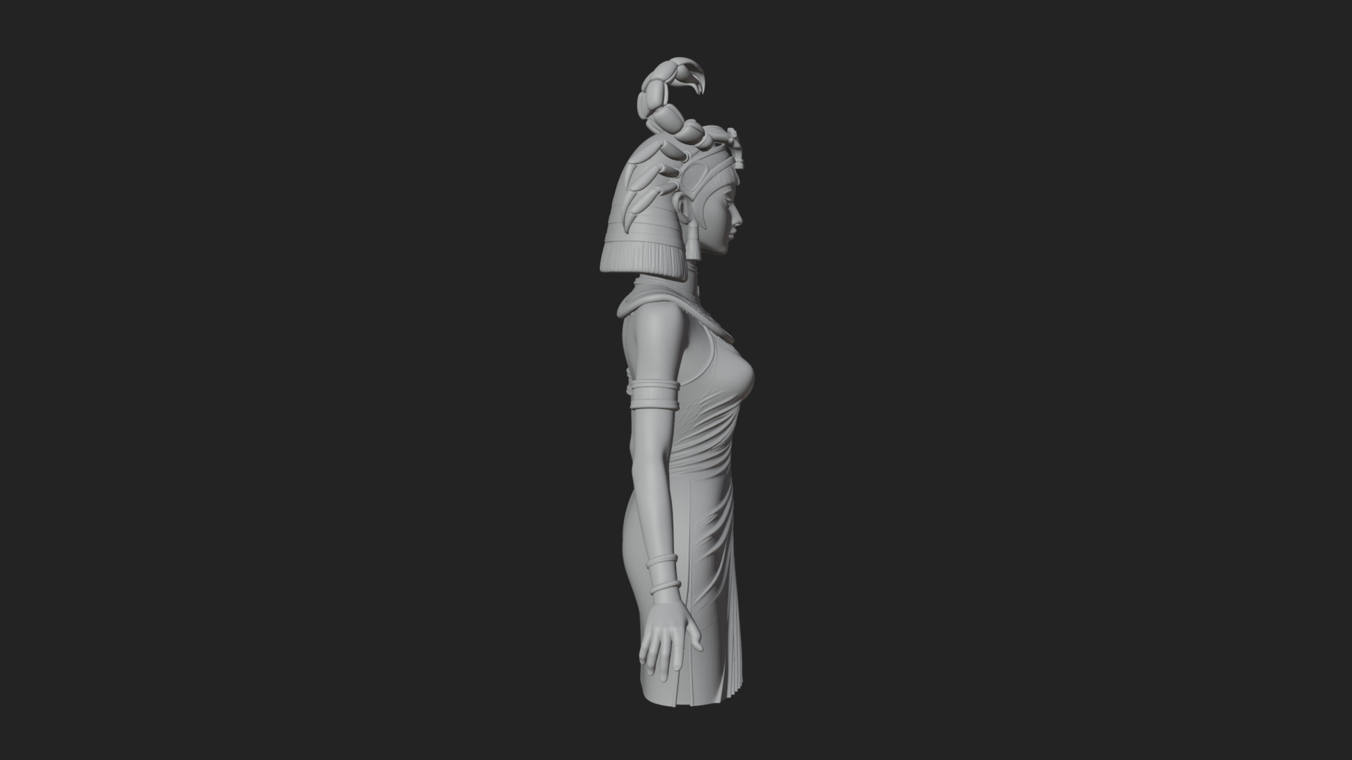Egyptian Queen Statue Design 10 3D Print Model 3D Model
