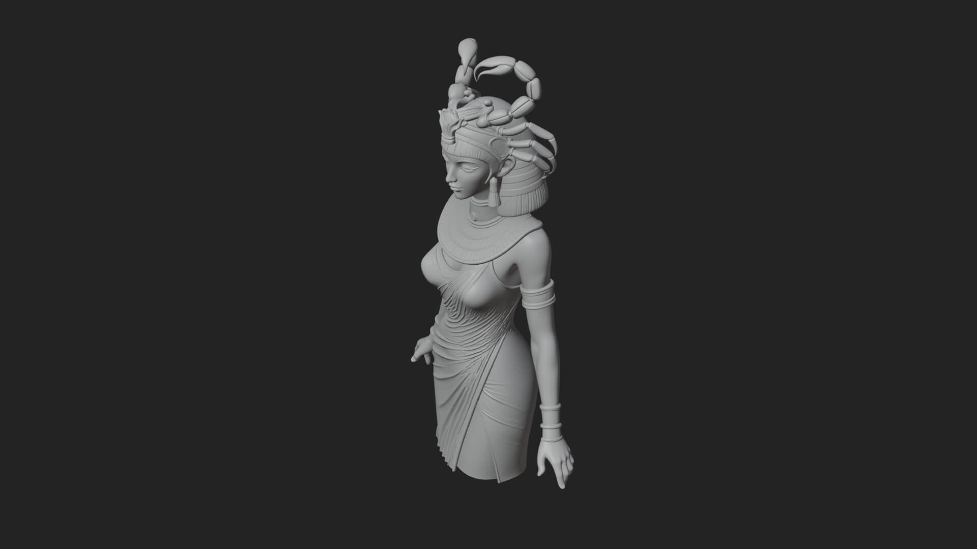 Egyptian Queen Statue Design 10 3D Print Model 3D Model