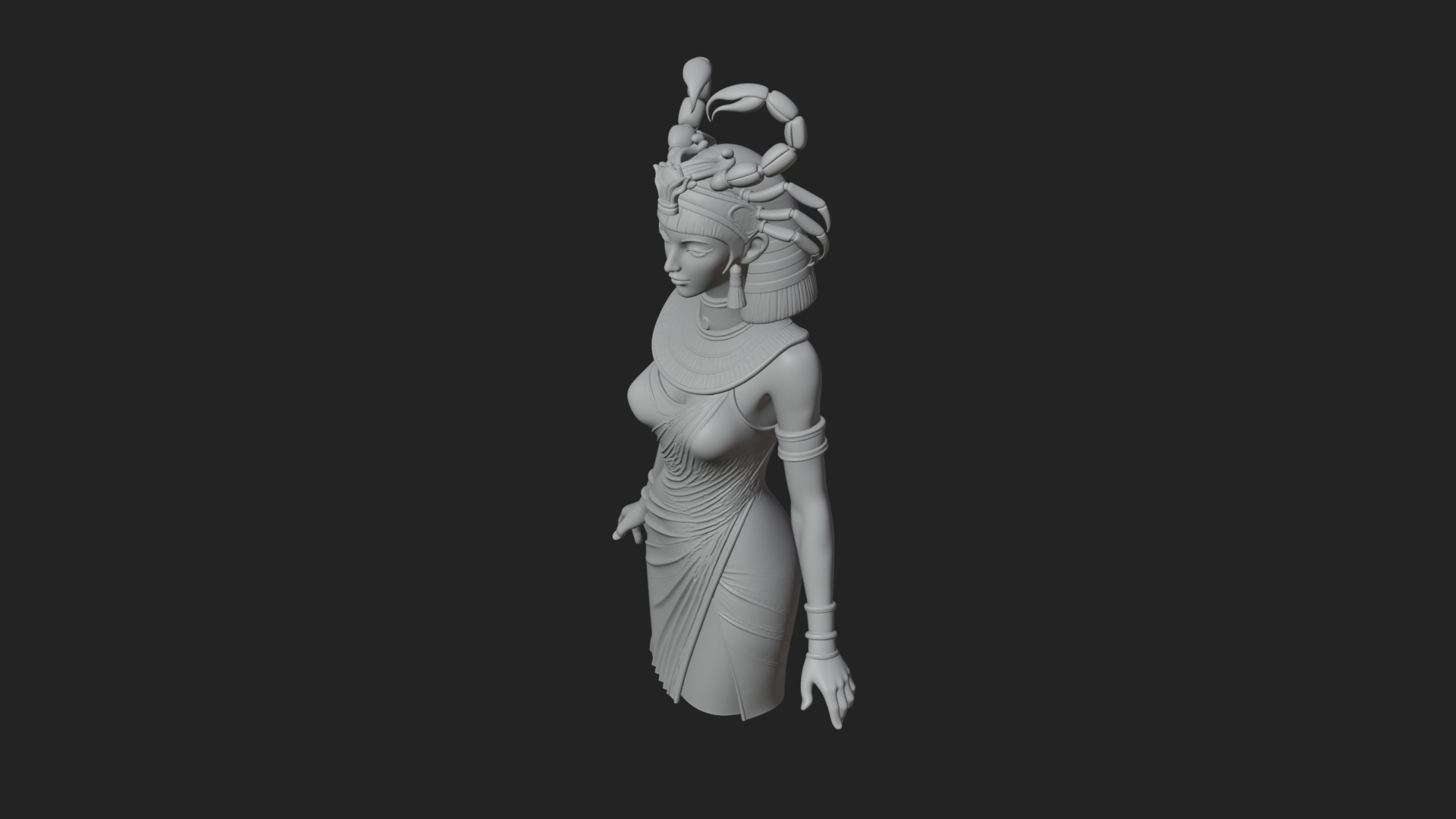 Egyptian Queen Statue Design 10 3D Print Model 3D Model