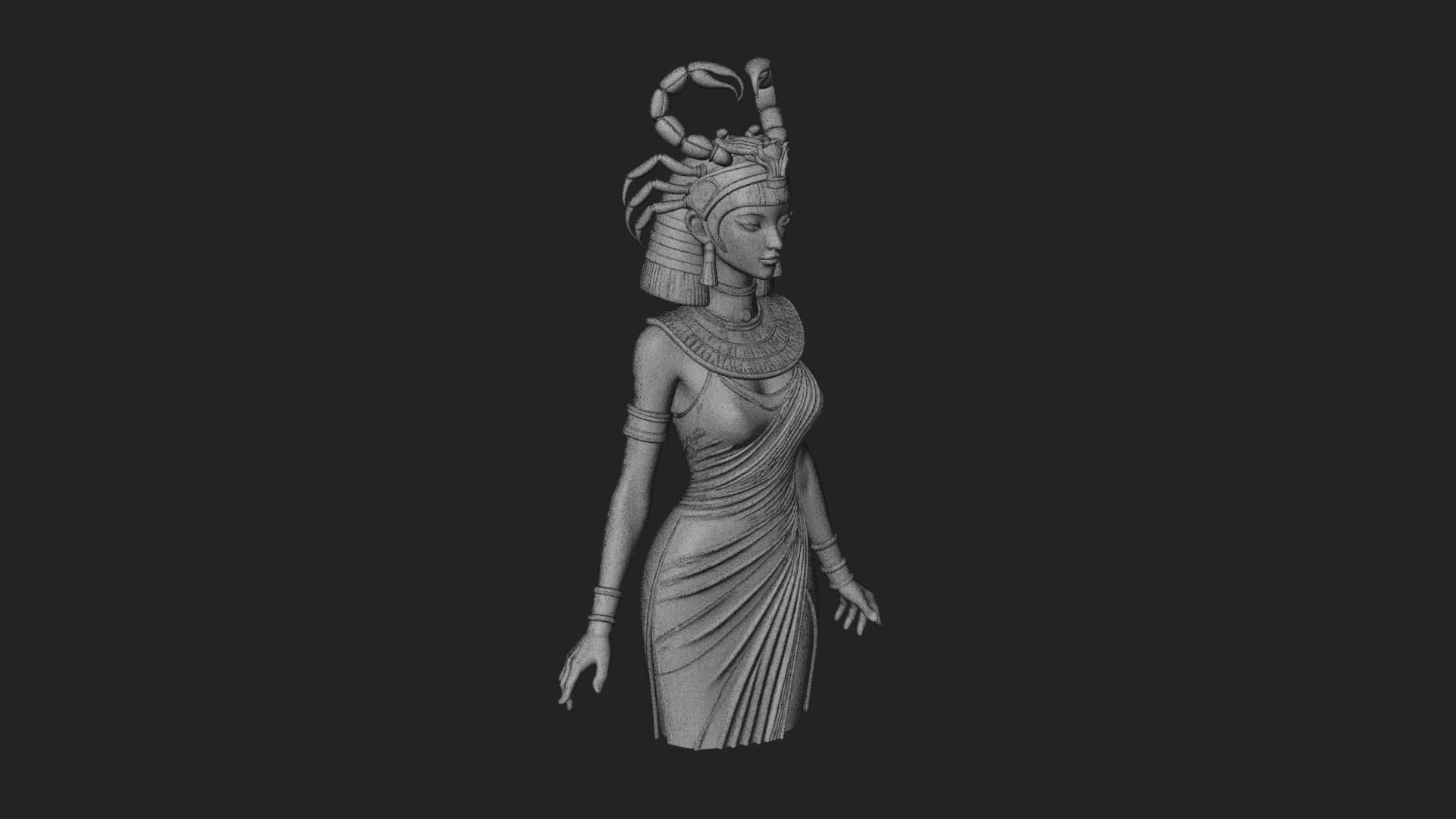 Egyptian Queen Statue Design 10 3D Print Model 3D Model