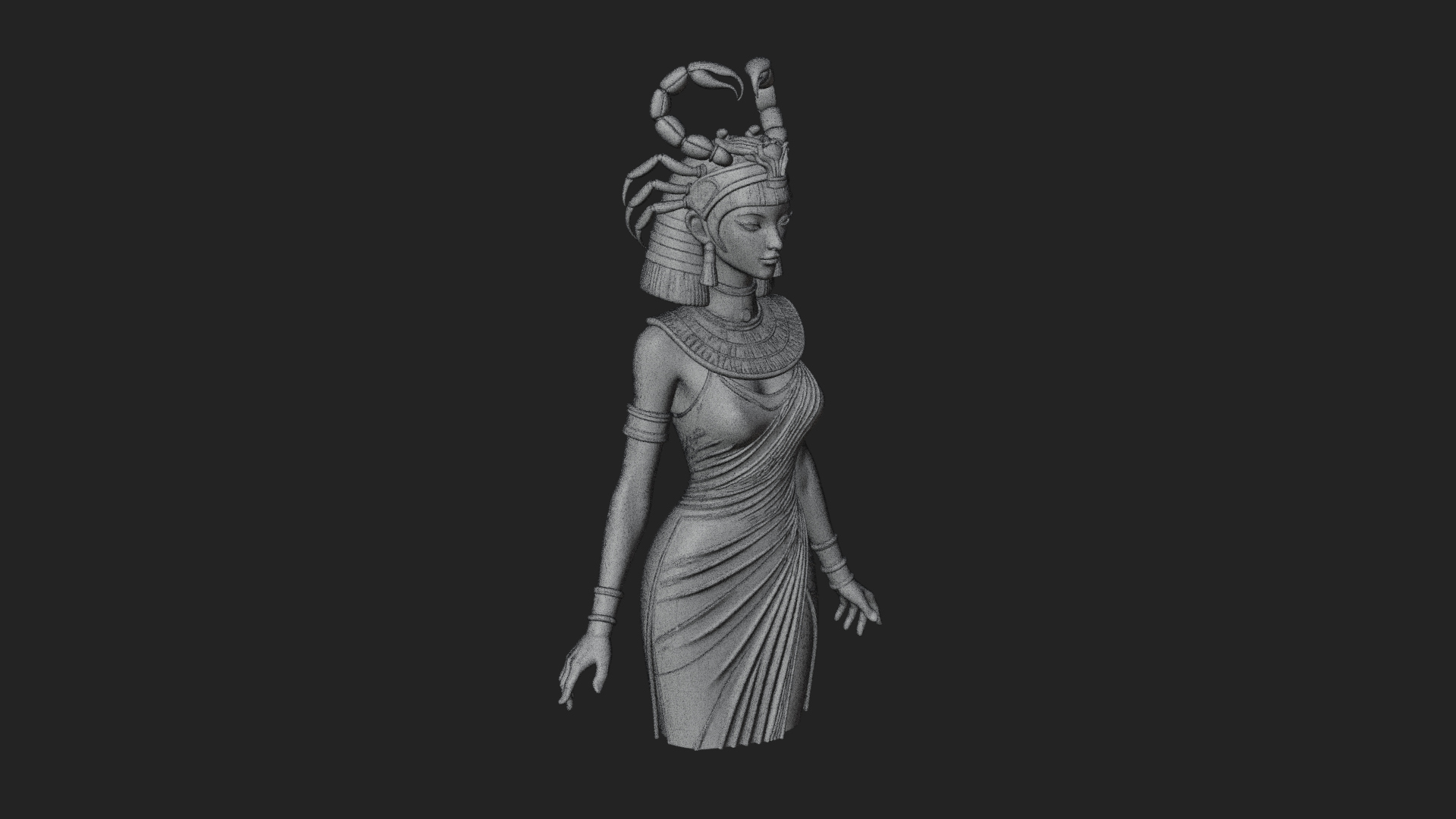 Egyptian Queen Statue Design 10 3D Print Model 3D Model