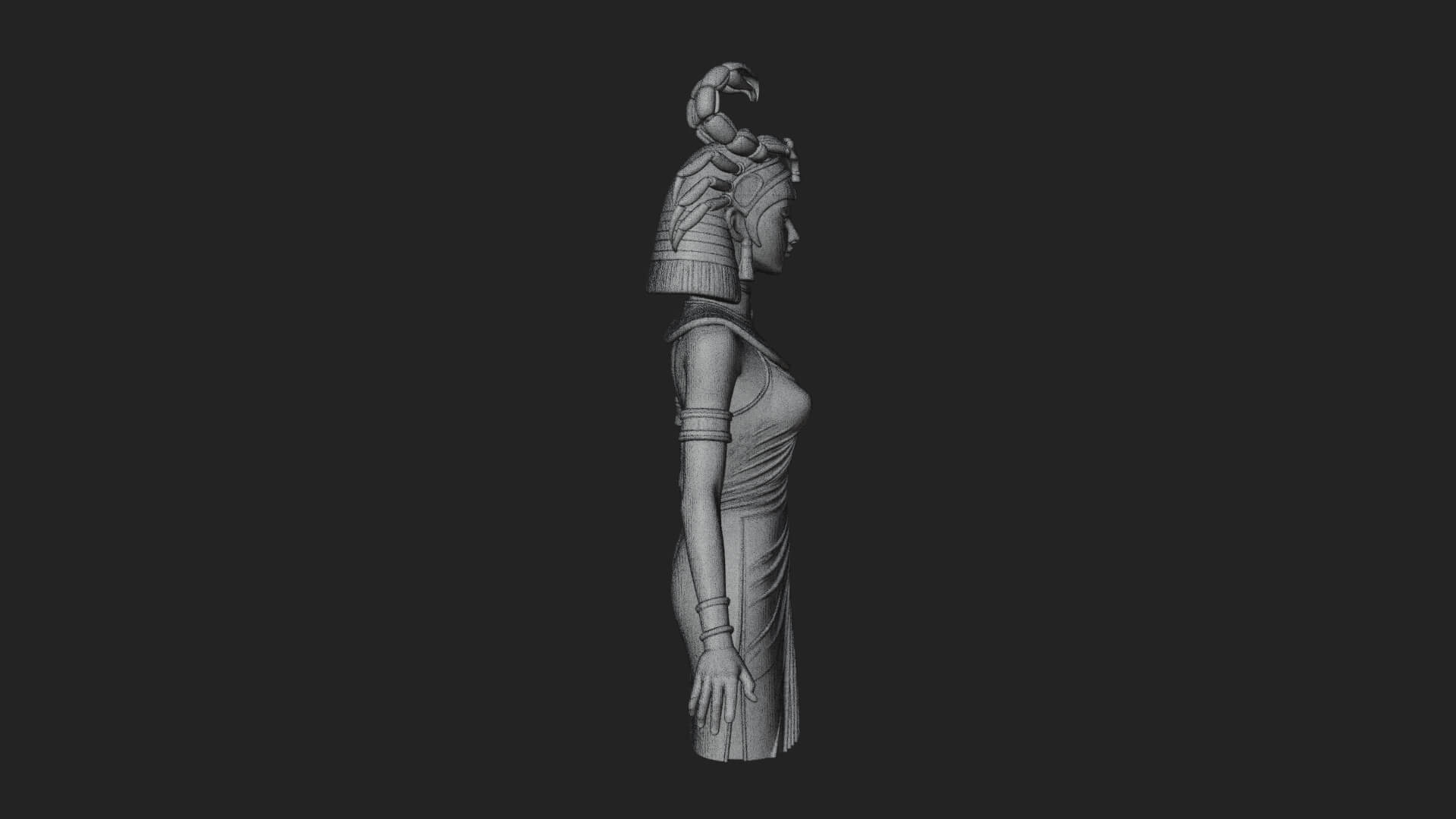 Egyptian Queen Statue Design 10 3D Print Model 3D Model