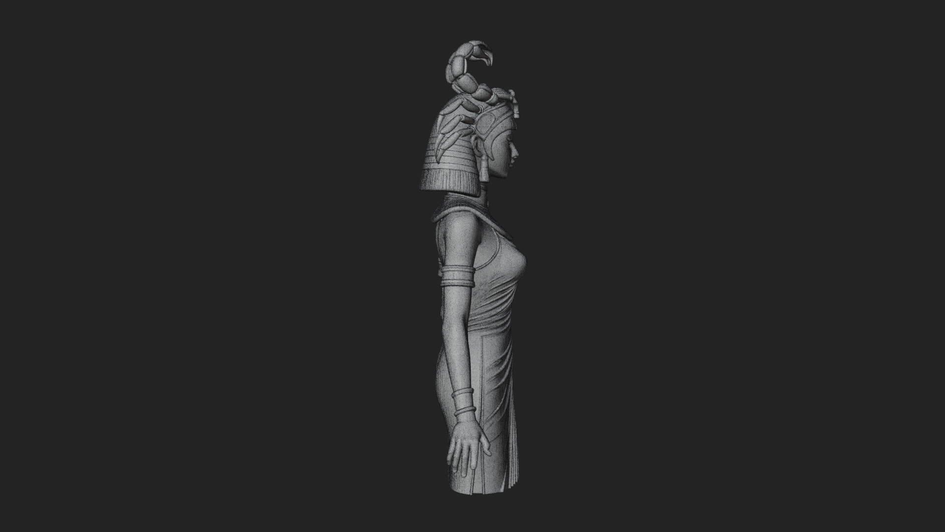 Egyptian Queen Statue Design 10 3D Print Model 3D Model