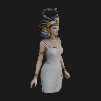 Egyptian Queen Statue Design 10 3D Print Model