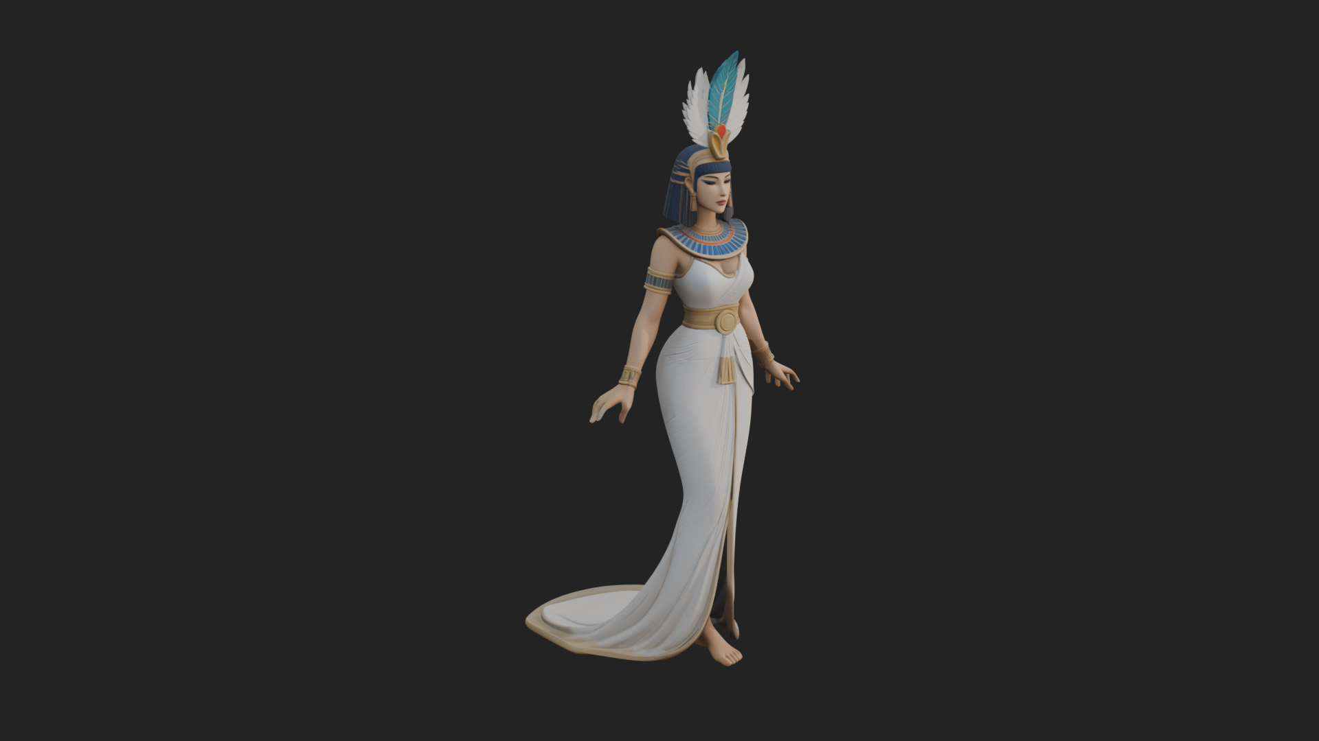 Egyptian Queen Statue Design 11 3D Print Model 3D Model