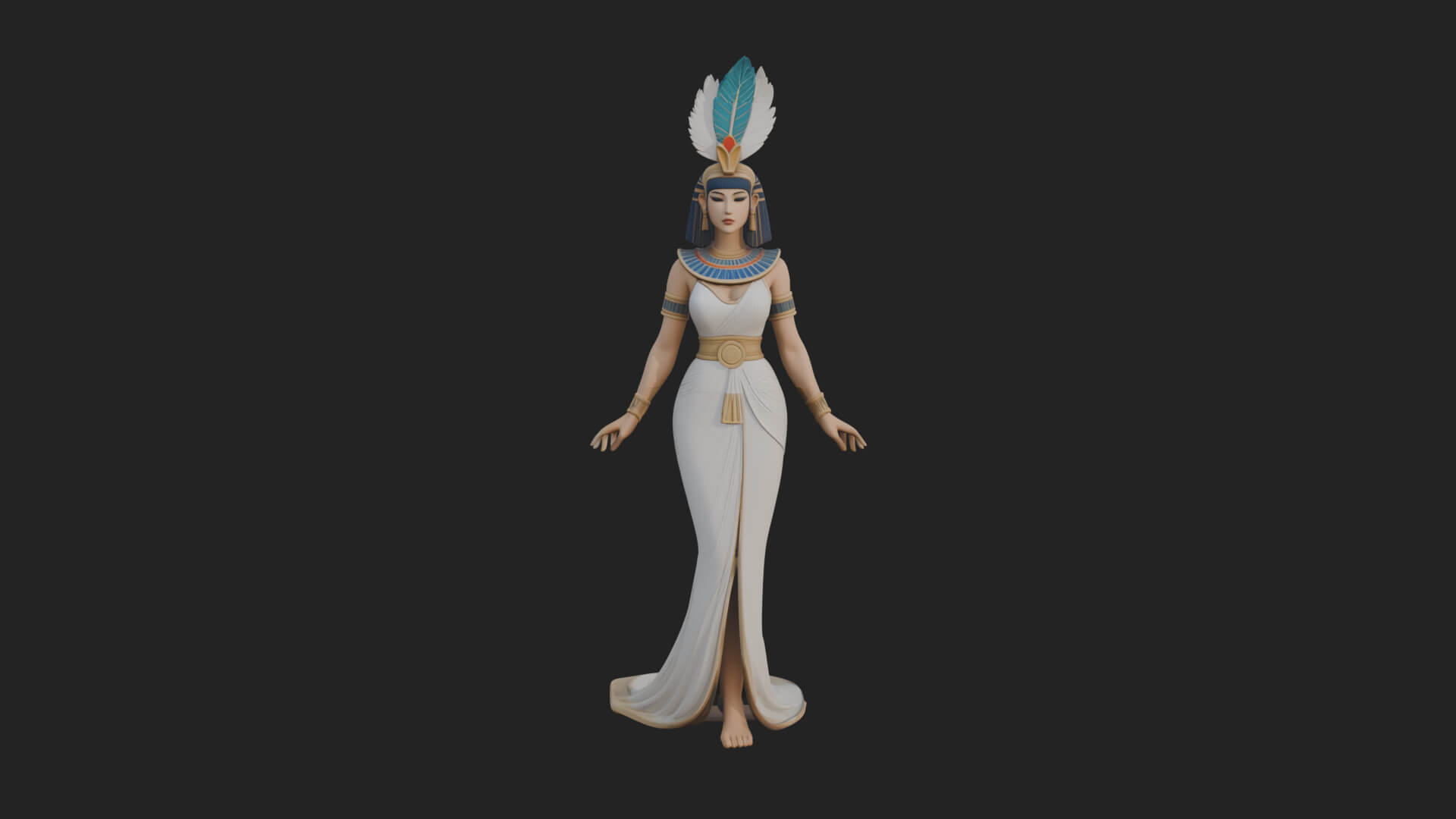 Egyptian Queen Statue Design 11 3D Print Model 3D Model