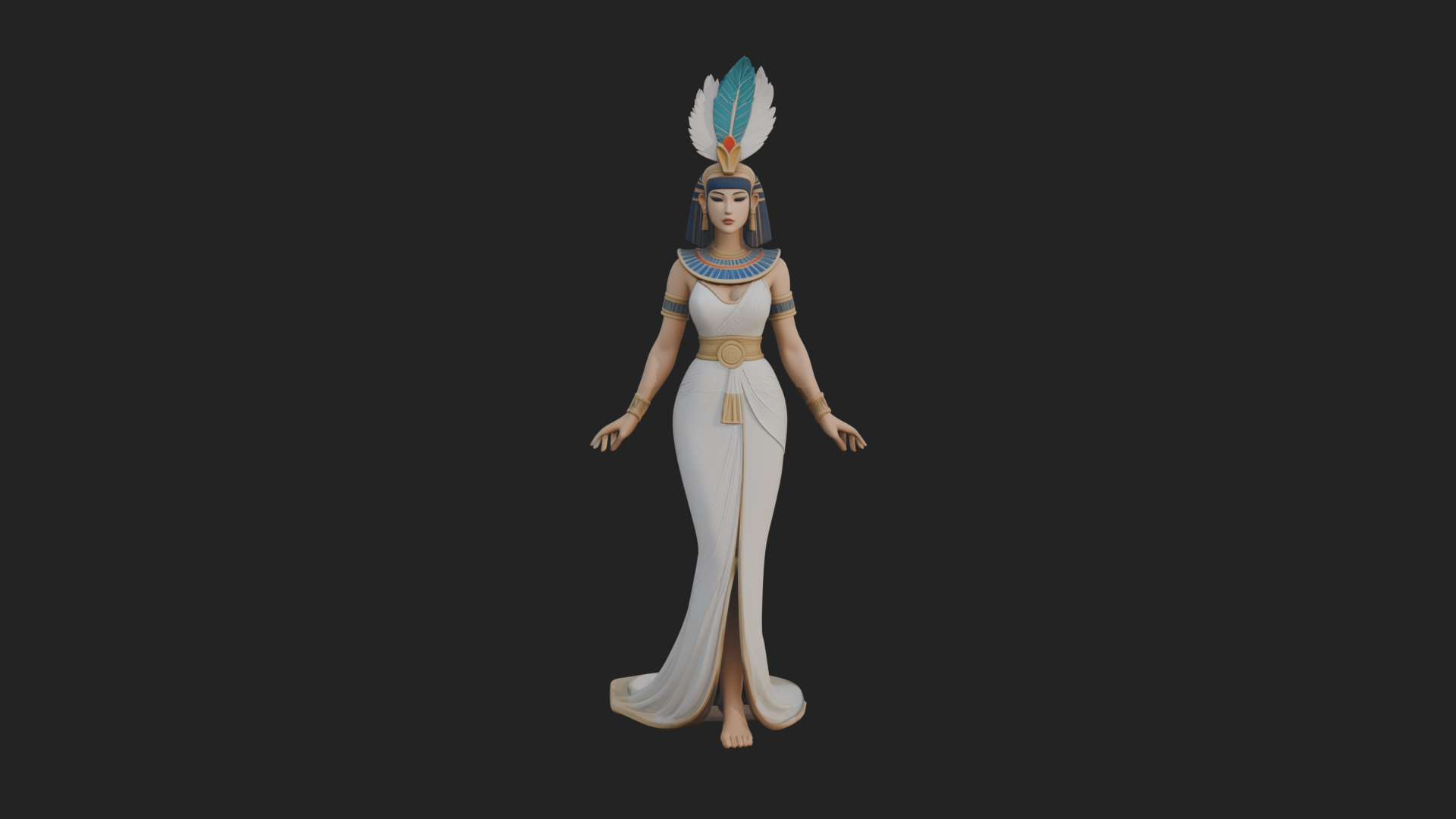 Egyptian Queen Statue Design 11 3D Print Model 3D Model