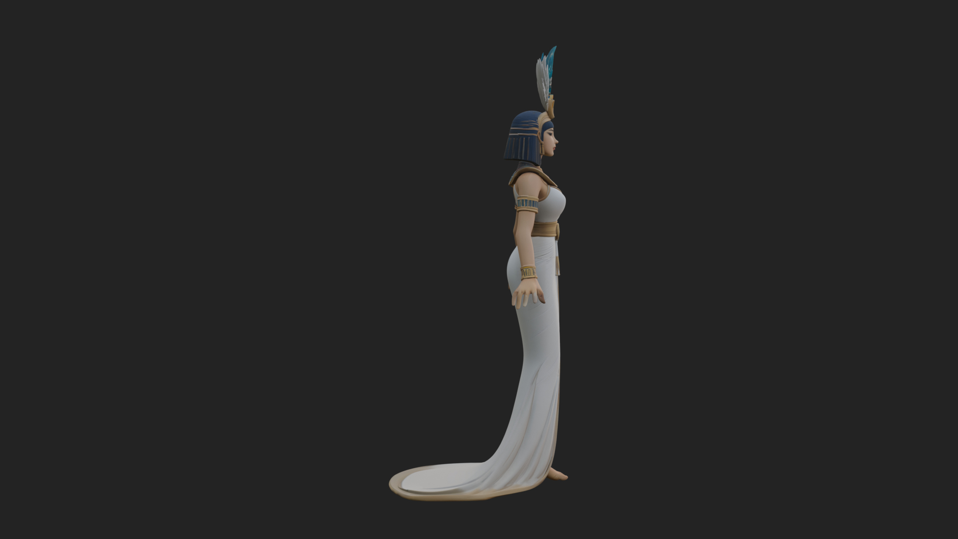 Egyptian Queen Statue Design 11 3D Print Model 3D Model