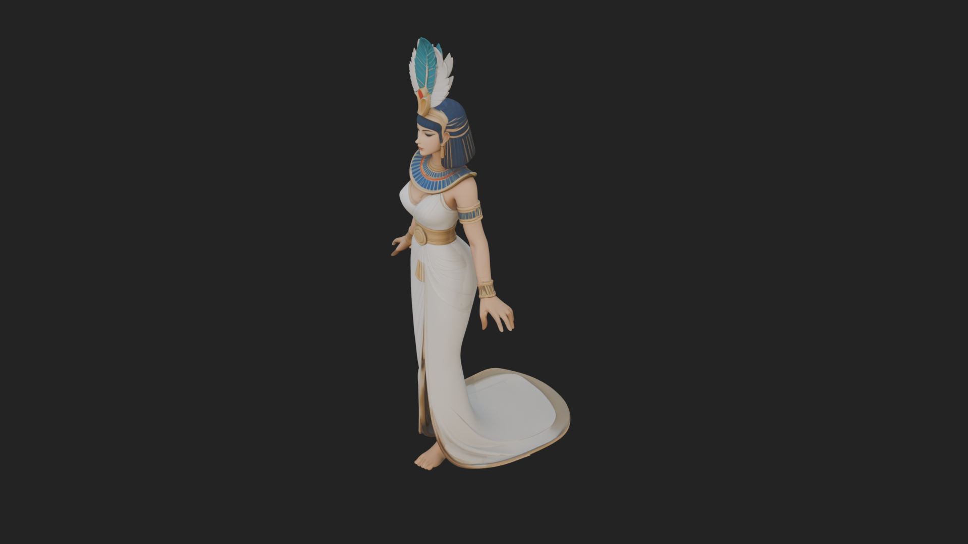 Egyptian Queen Statue Design 11 3D Print Model 3D Model