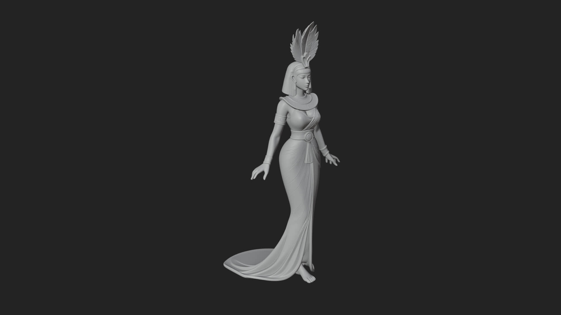 Egyptian Queen Statue Design 11 3D Print Model 3D Model