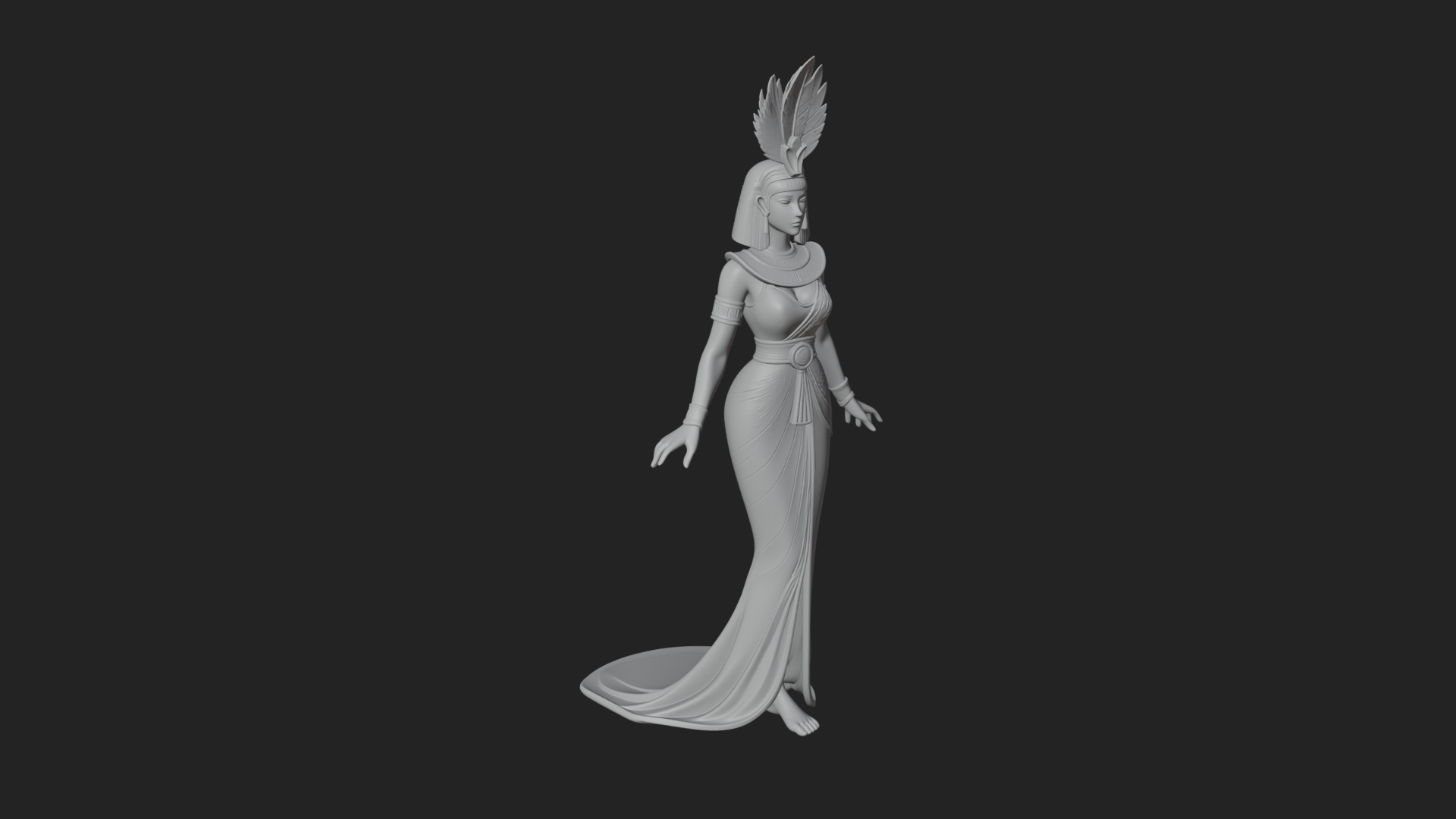 Egyptian Queen Statue Design 11 3D Print Model 3D Model