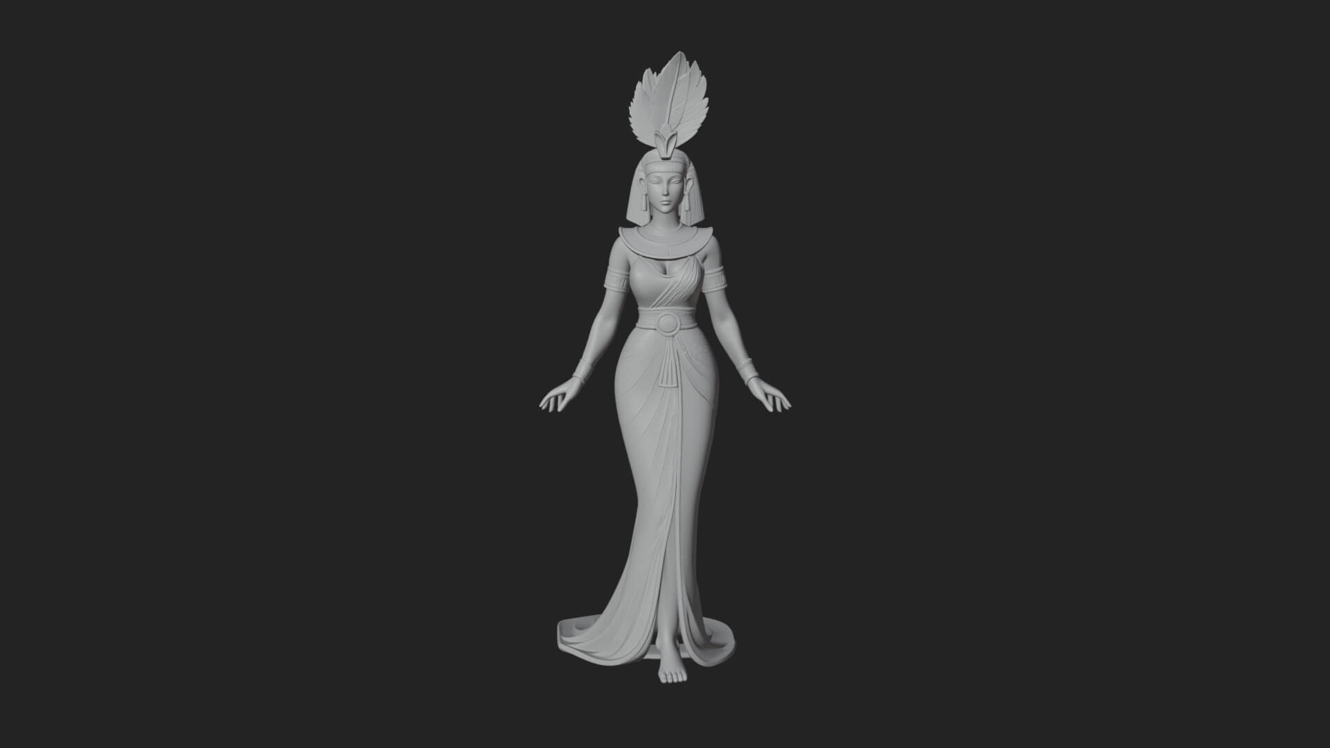 Egyptian Queen Statue Design 11 3D Print Model 3D Model