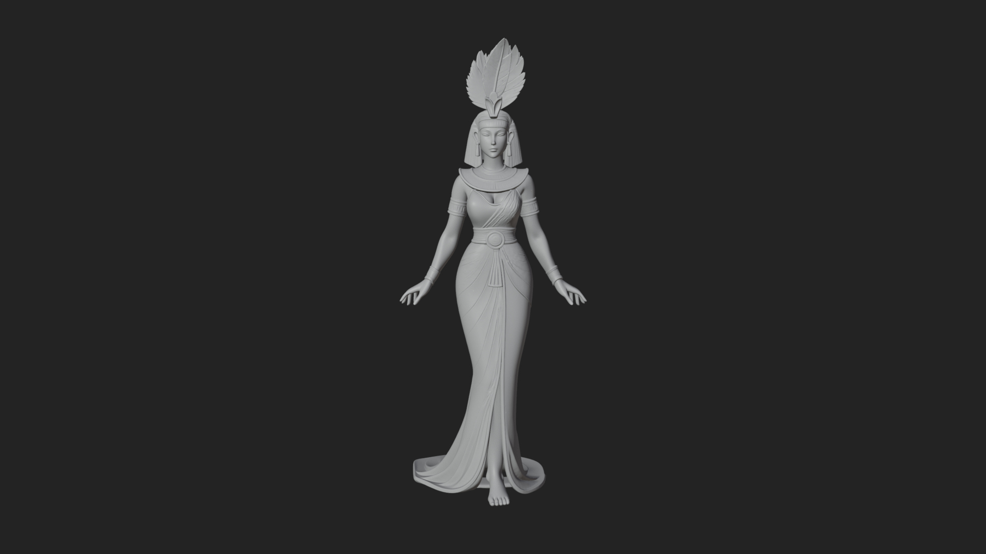 Egyptian Queen Statue Design 11 3D Print Model 3D Model
