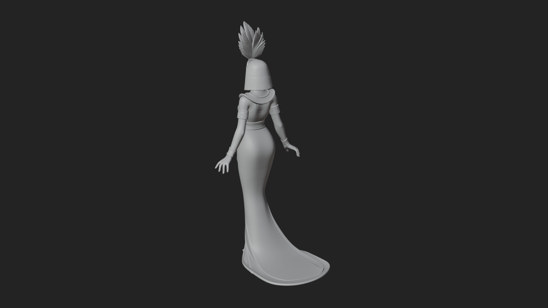 Egyptian Queen Statue Design 11 3D Print Model 3D Model