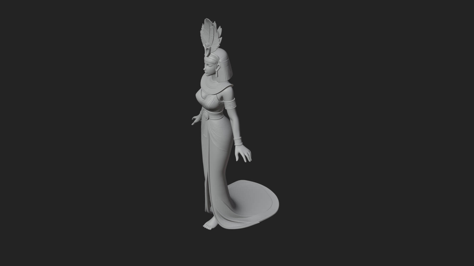 Egyptian Queen Statue Design 11 3D Print Model 3D Model