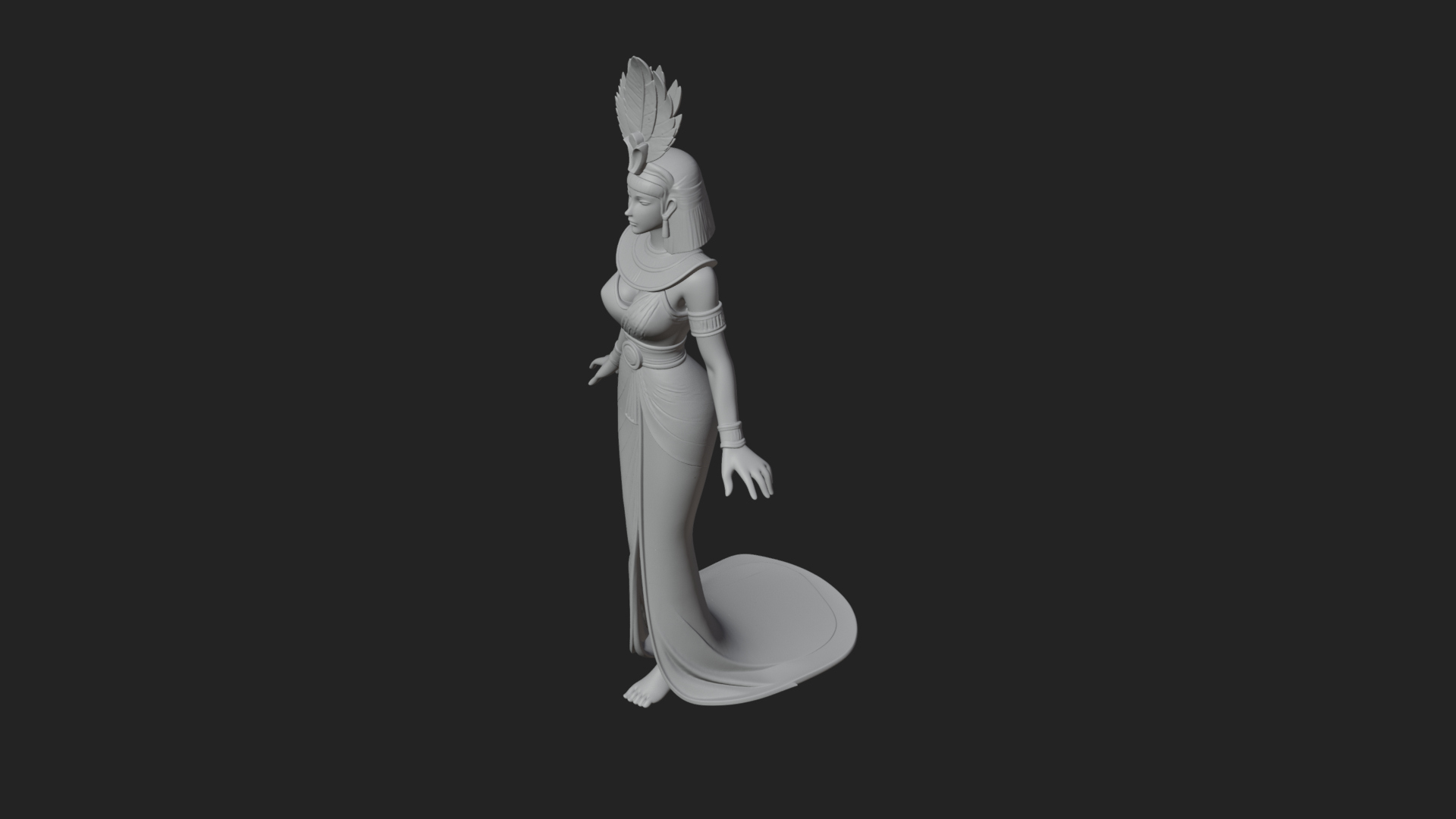 Egyptian Queen Statue Design 11 3D Print Model 3D Model