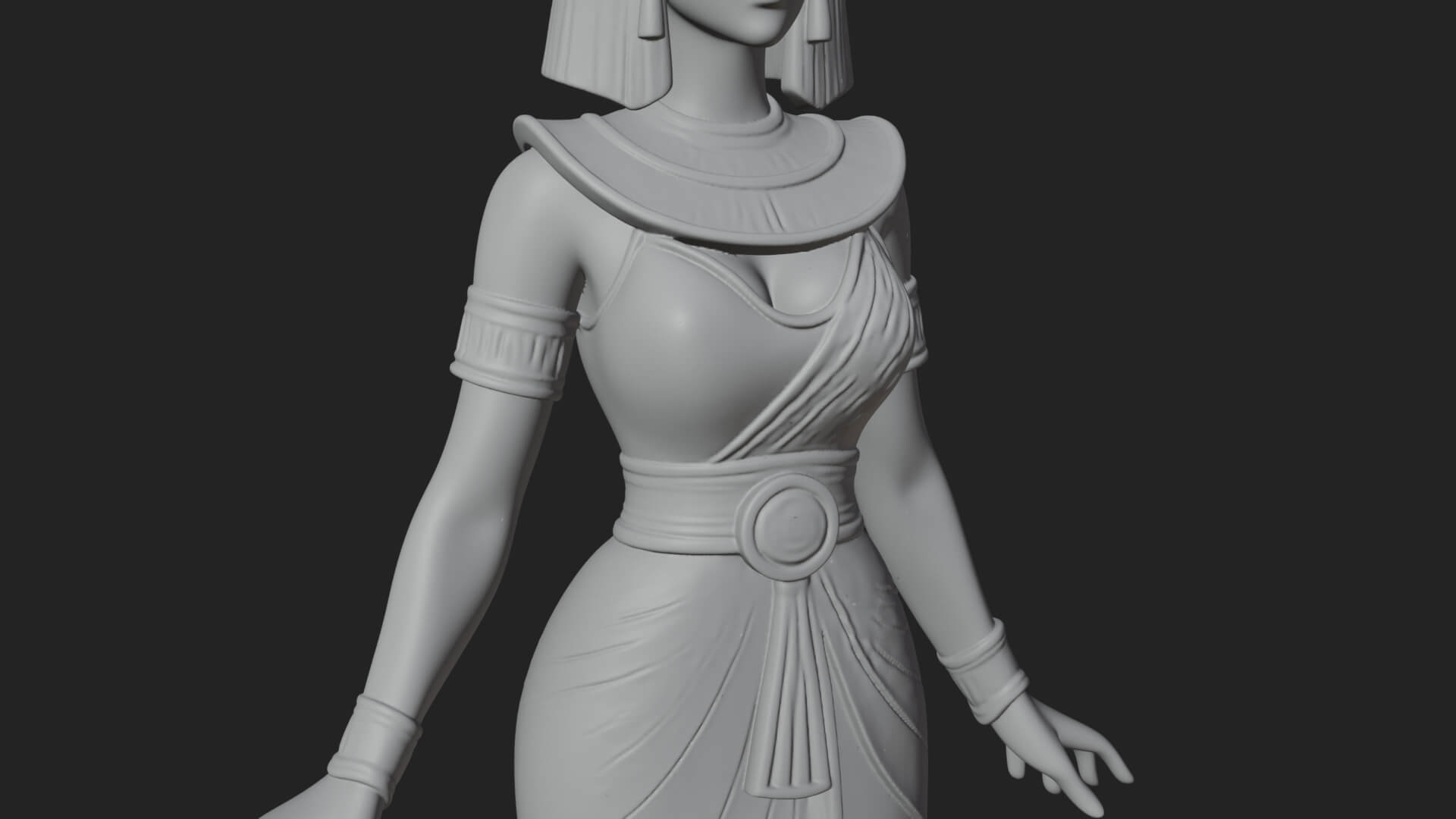 Egyptian Queen Statue Design 11 3D Print Model 3D Model