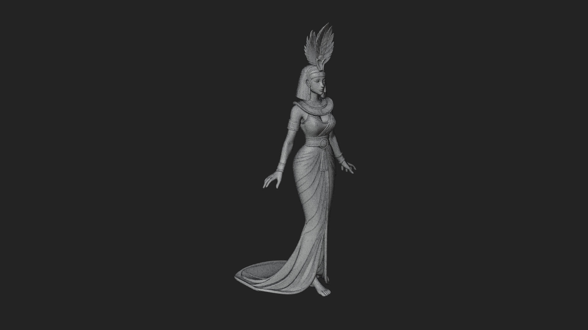 Egyptian Queen Statue Design 11 3D Print Model 3D Model