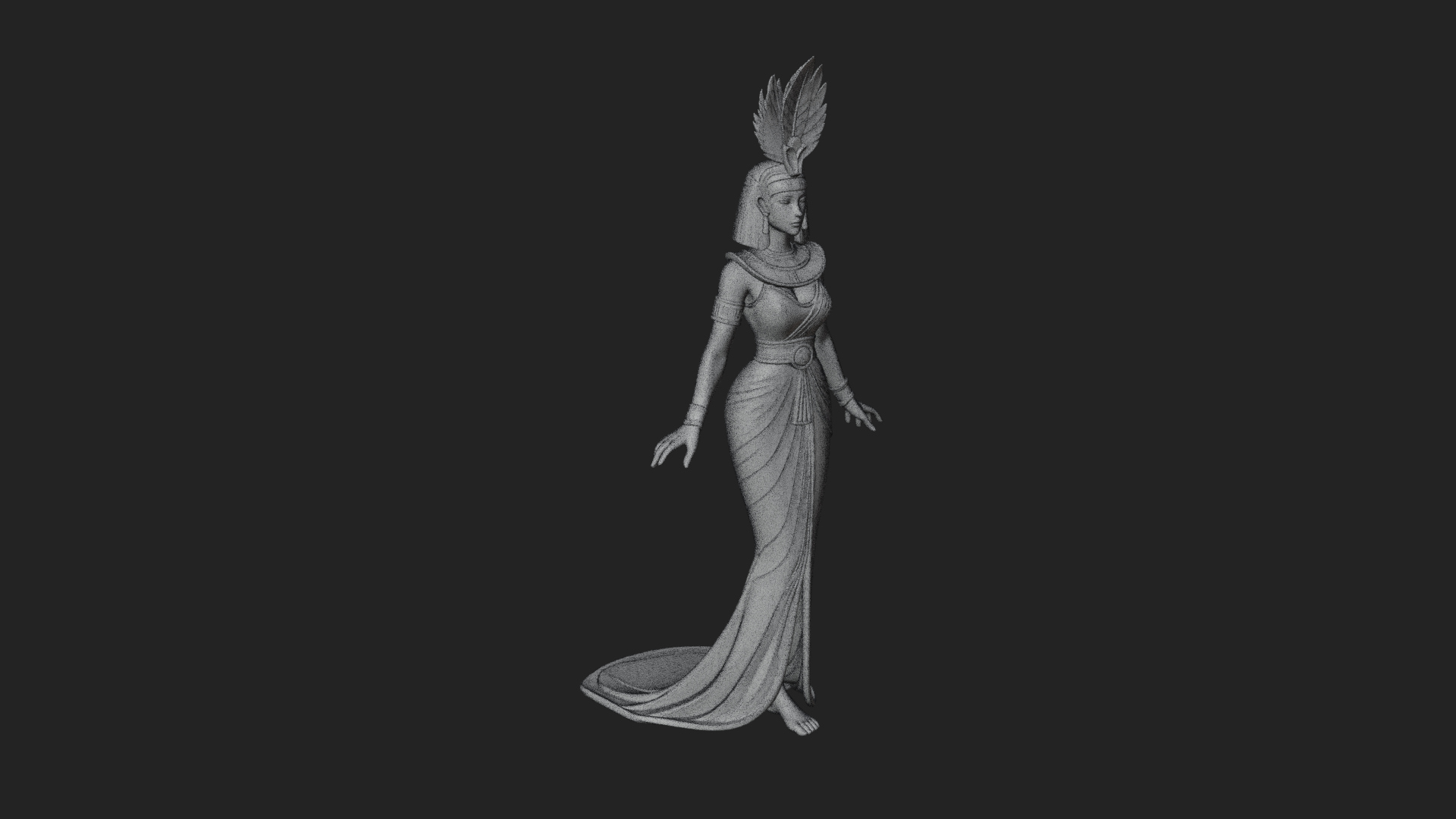 Egyptian Queen Statue Design 11 3D Print Model 3D Model