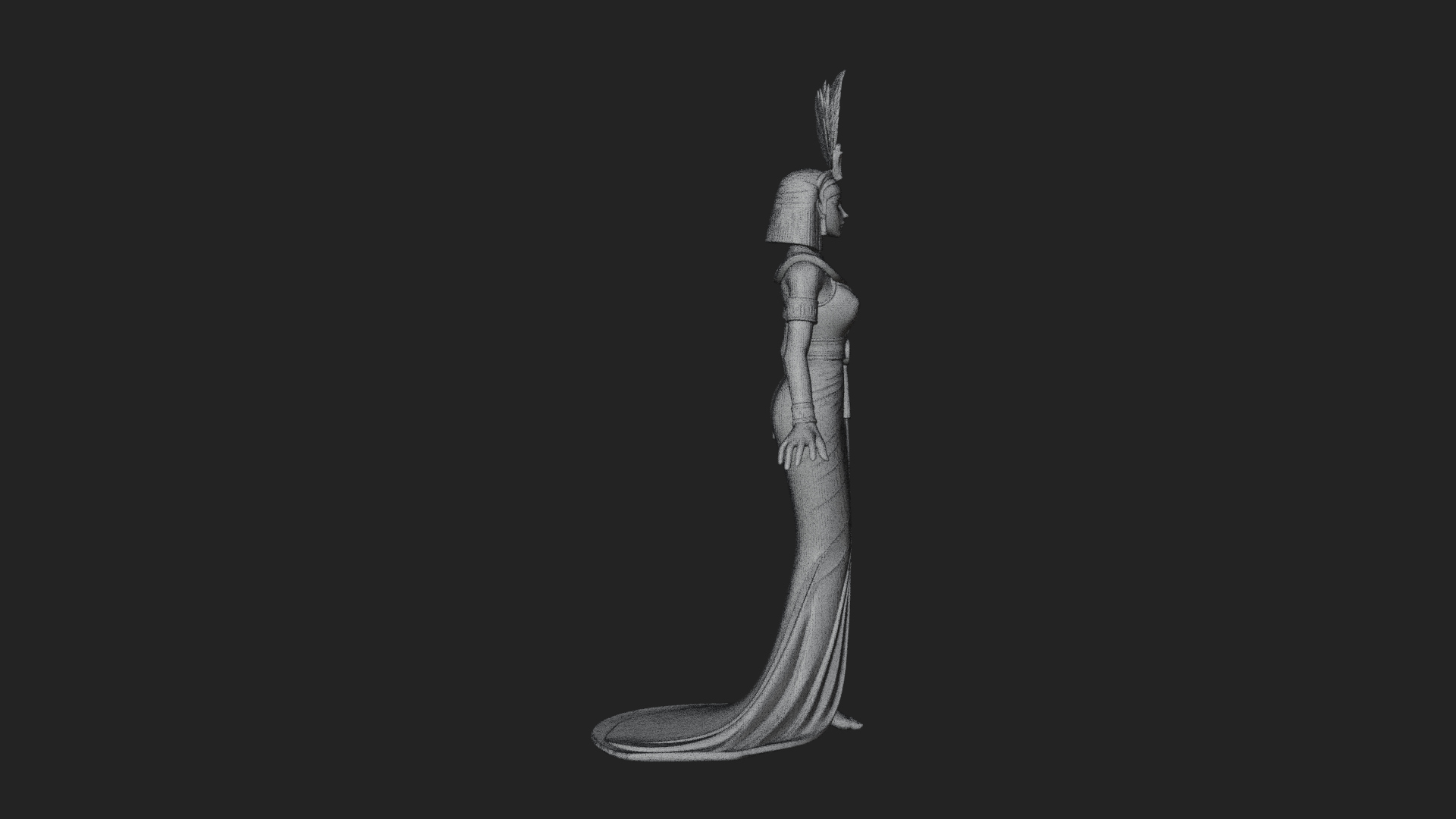 Egyptian Queen Statue Design 11 3D Print Model 3D Model