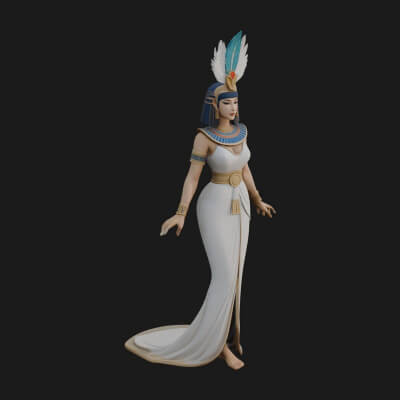 Egyptian Queen Statue Design 11 3D Print Model