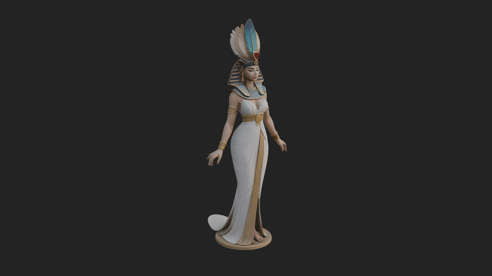 Egyptian Queen Statue Design 12 3D Print Model 3D Model