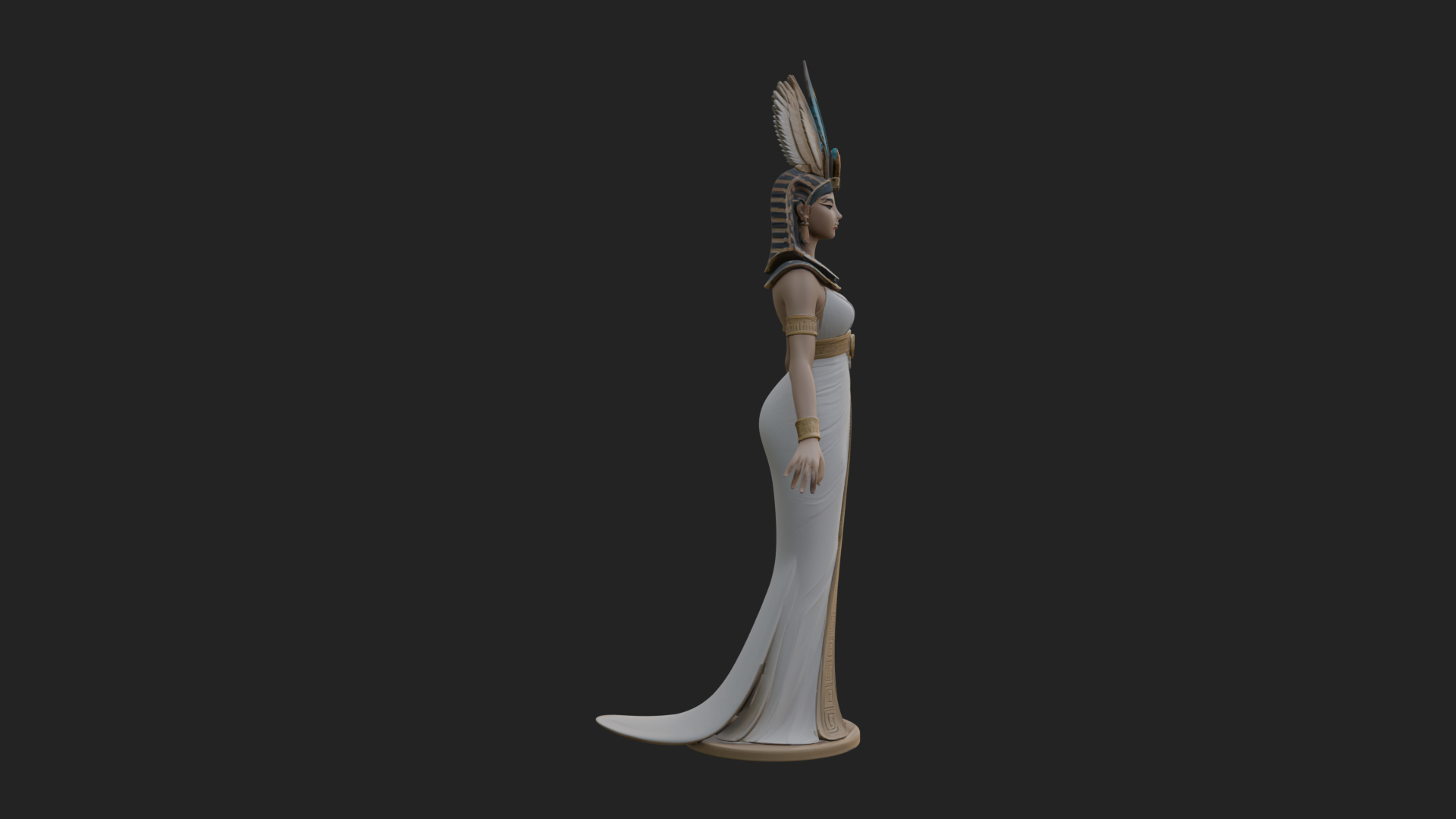Egyptian Queen Statue Design 12 3D Print Model 3D Model