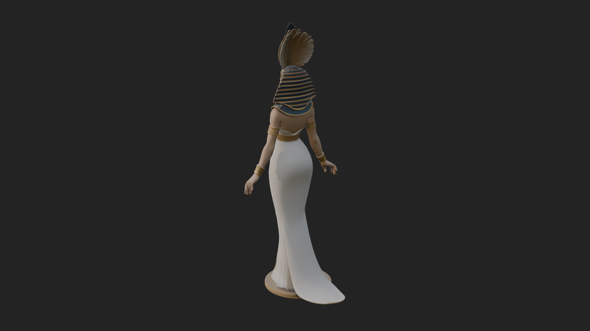 Egyptian Queen Statue Design 12 3D Print Model 3D Model