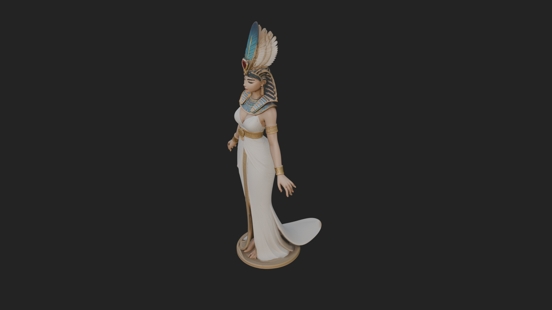 Egyptian Queen Statue Design 12 3D Print Model 3D Model