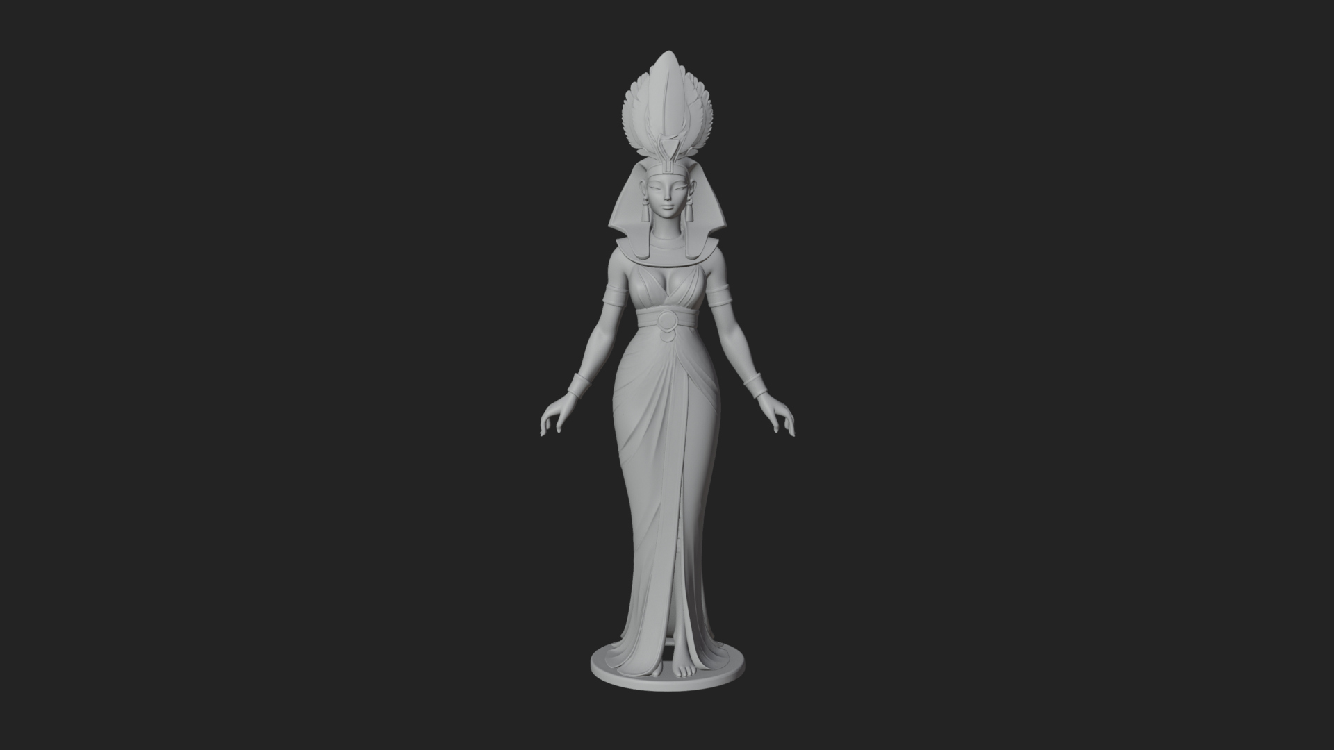 Egyptian Queen Statue Design 12 3D Print Model 3D Model