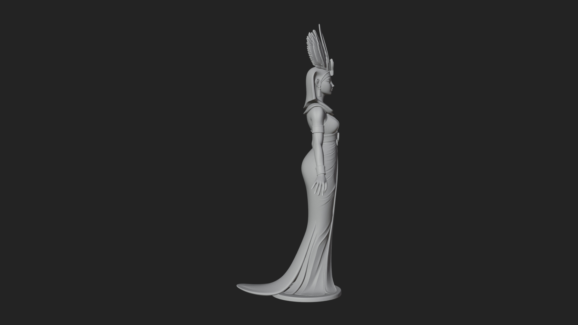Egyptian Queen Statue Design 12 3D Print Model 3D Model
