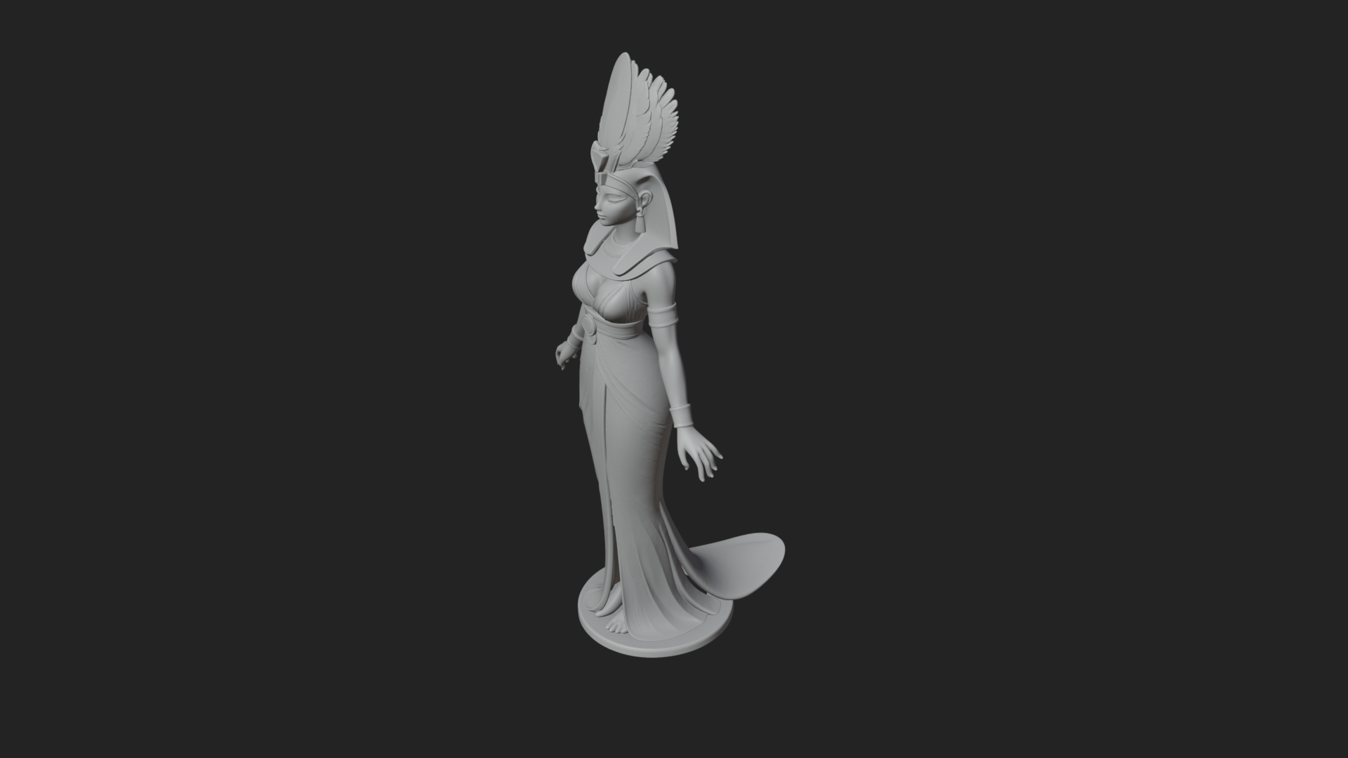 Egyptian Queen Statue Design 12 3D Print Model 3D Model