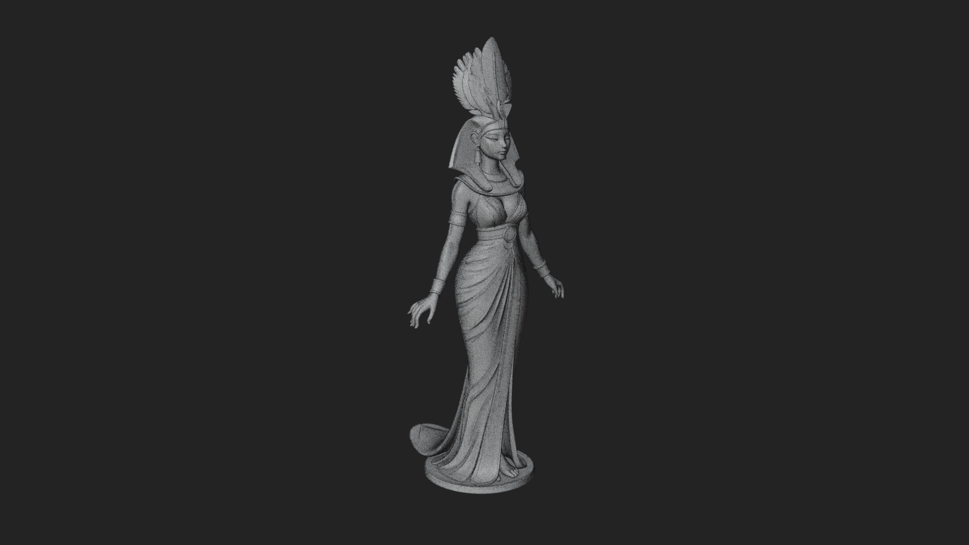 Egyptian Queen Statue Design 12 3D Print Model 3D Model