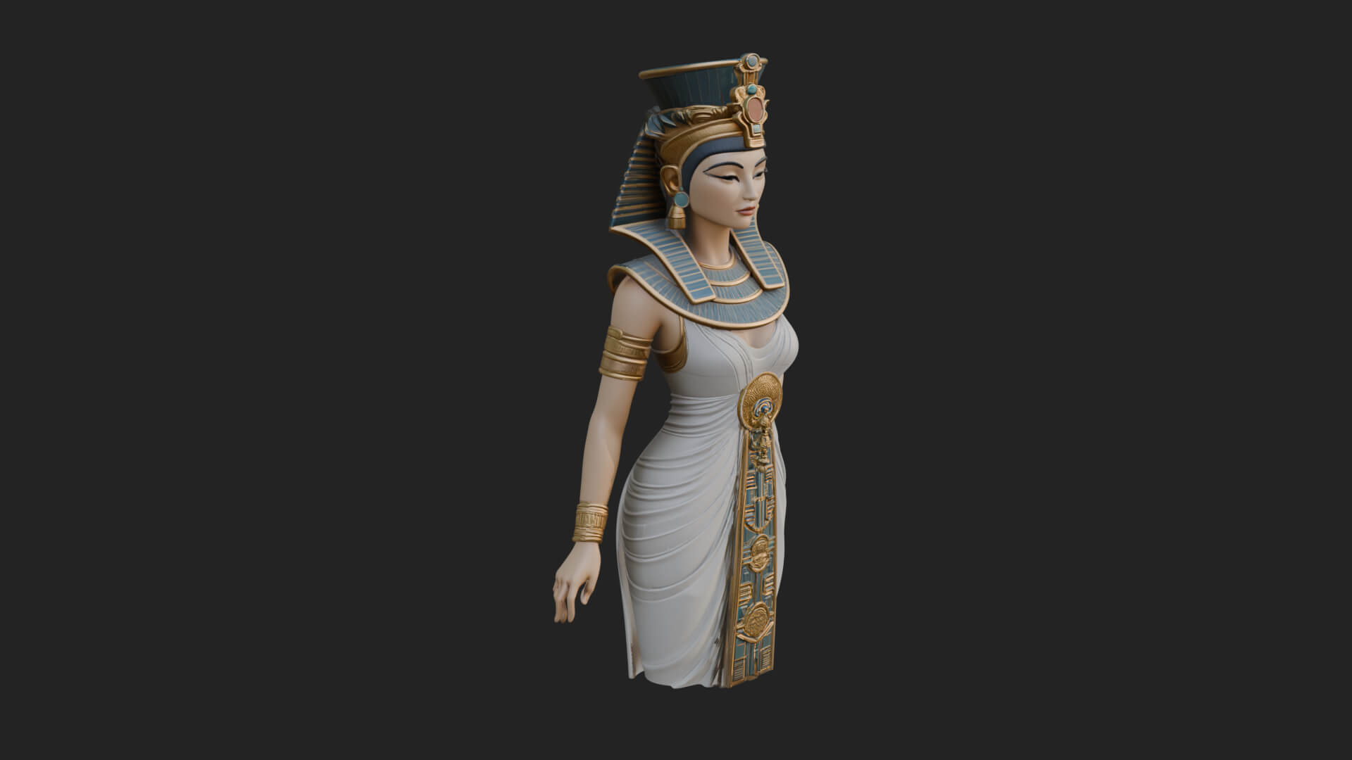 Egyptian Queen Statue Design 2 3D Print Model 3D Model