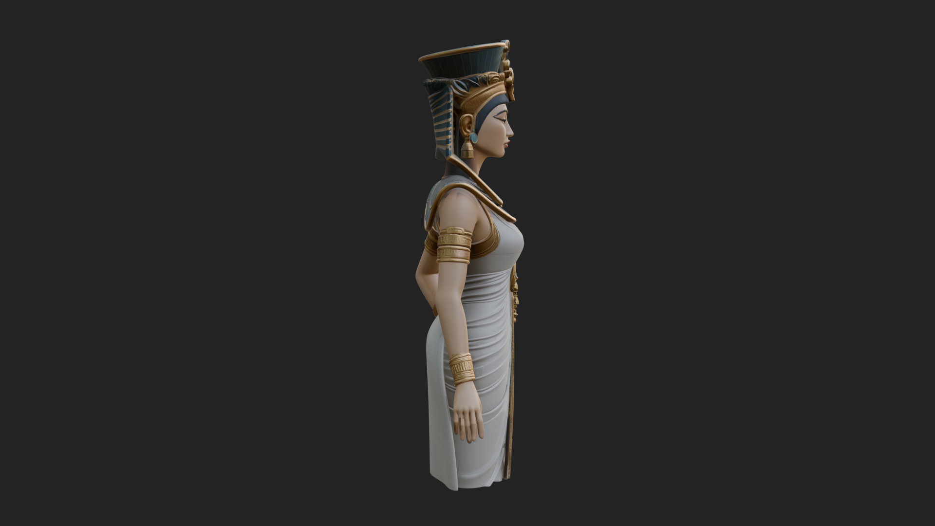 Egyptian Queen Statue Design 2 3D Print Model 3D Model