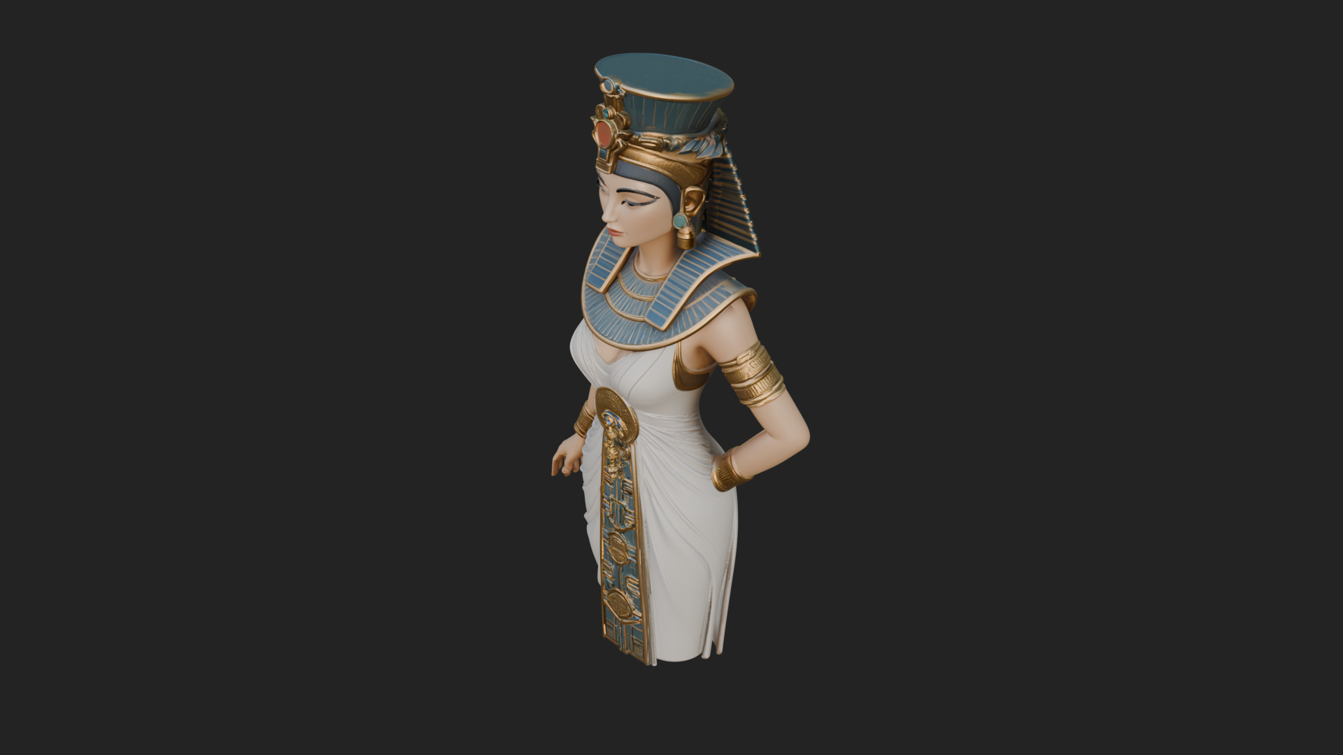 Egyptian Queen Statue Design 2 3D Print Model 3D Model