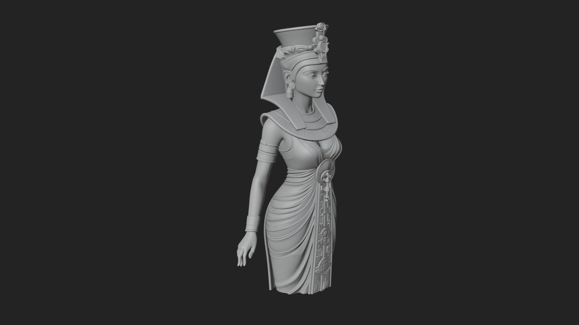Egyptian Queen Statue Design 2 3D Print Model 3D Model