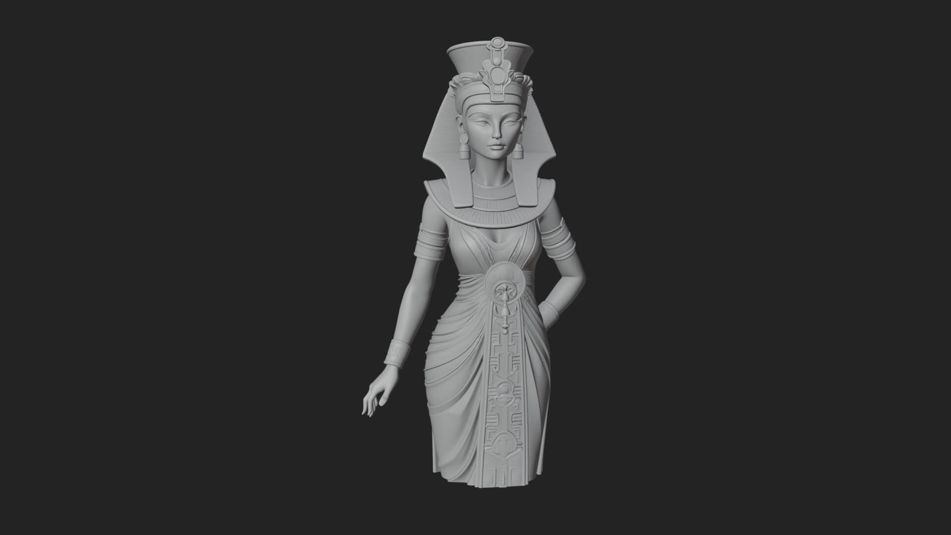 Egyptian Queen Statue Design 2 3D Print Model 3D Model